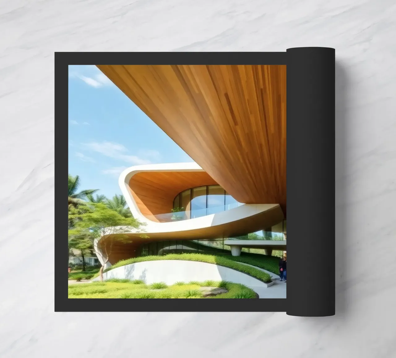 Conception architecturale moderne avec des courbes prononcées paillasson de DesignDoodle