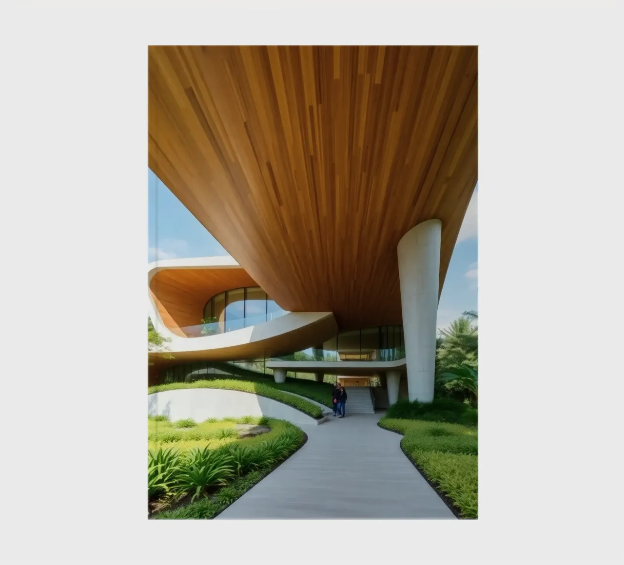 Conception architecturale moderne avec des courbes prononcées carnet de notes de DesignDoodle