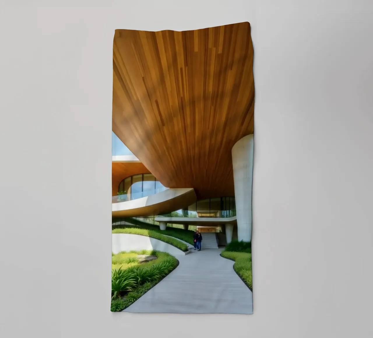 Conception architecturale moderne avec des courbes prononcées serviette de bain de DesignDoodle