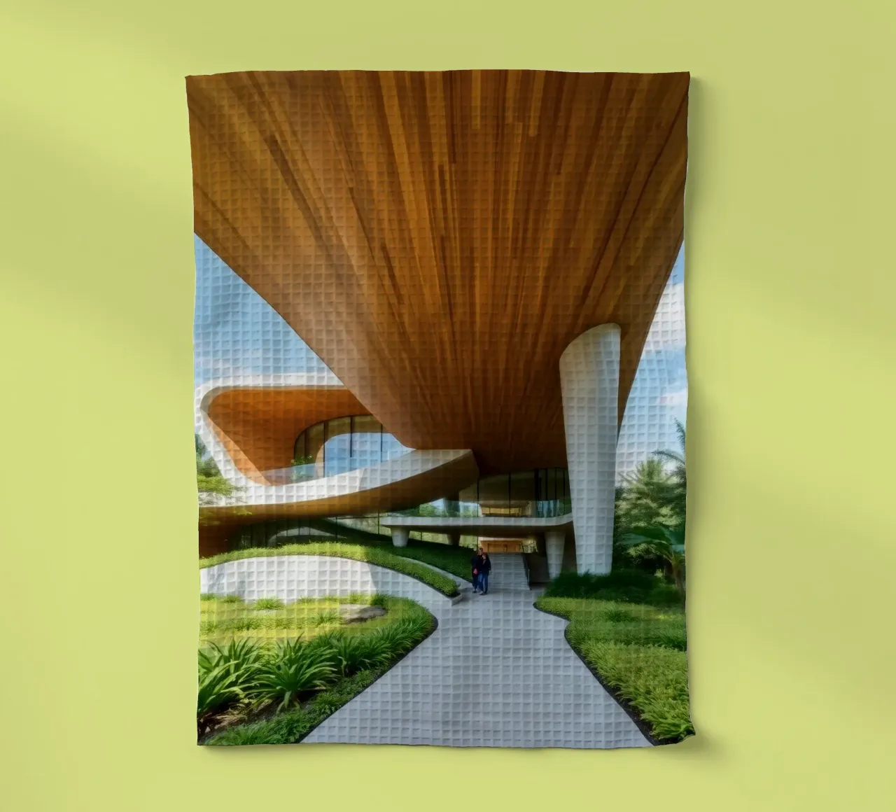 Conception architecturale moderne avec des courbes prononcées torchon de DesignDoodle