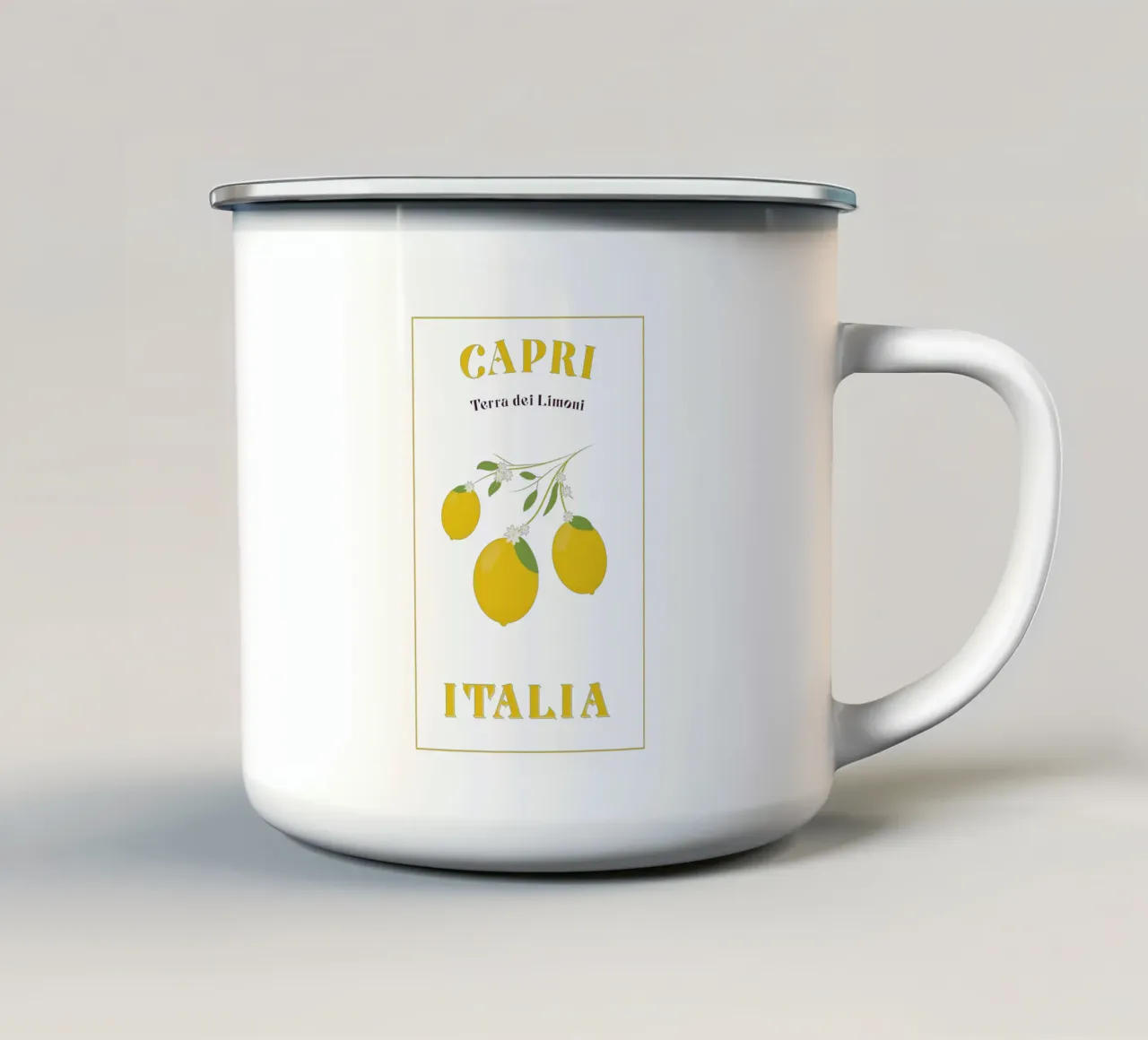 Capri Terra dei Limoni tazza in smalto da pierosvisuals