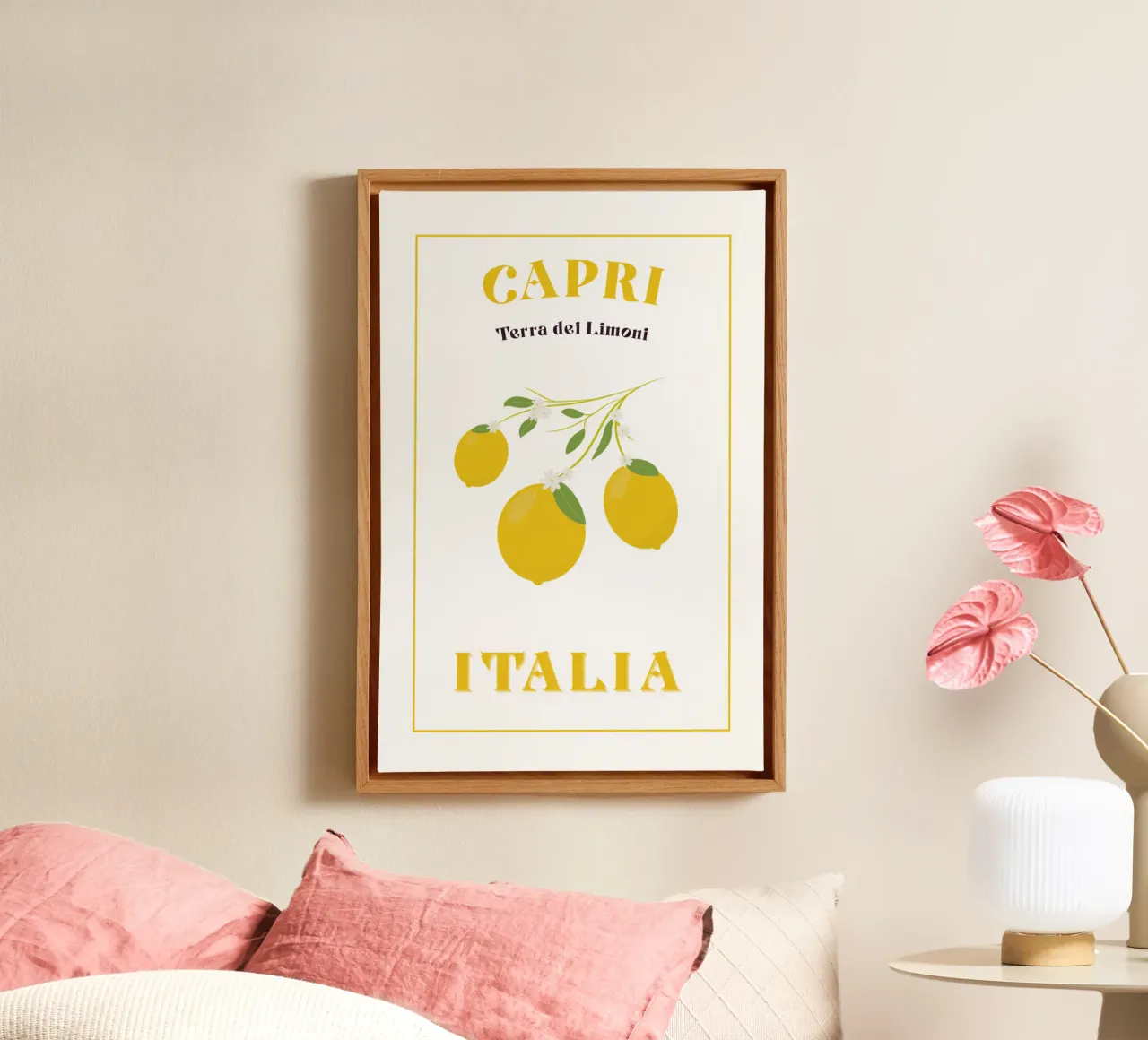 Capri Terra dei Limoni tela con Cornice a cassetta da pierosvisuals