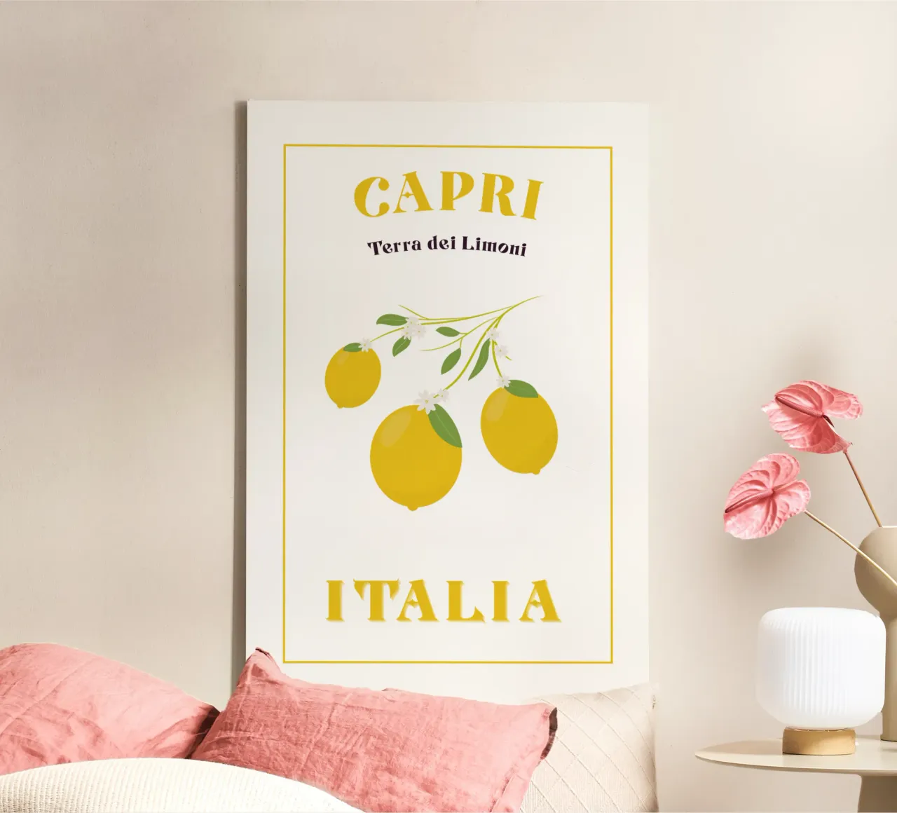 Capri Terra dei Limoni tela con Cornice a cassetta da pierosvisuals