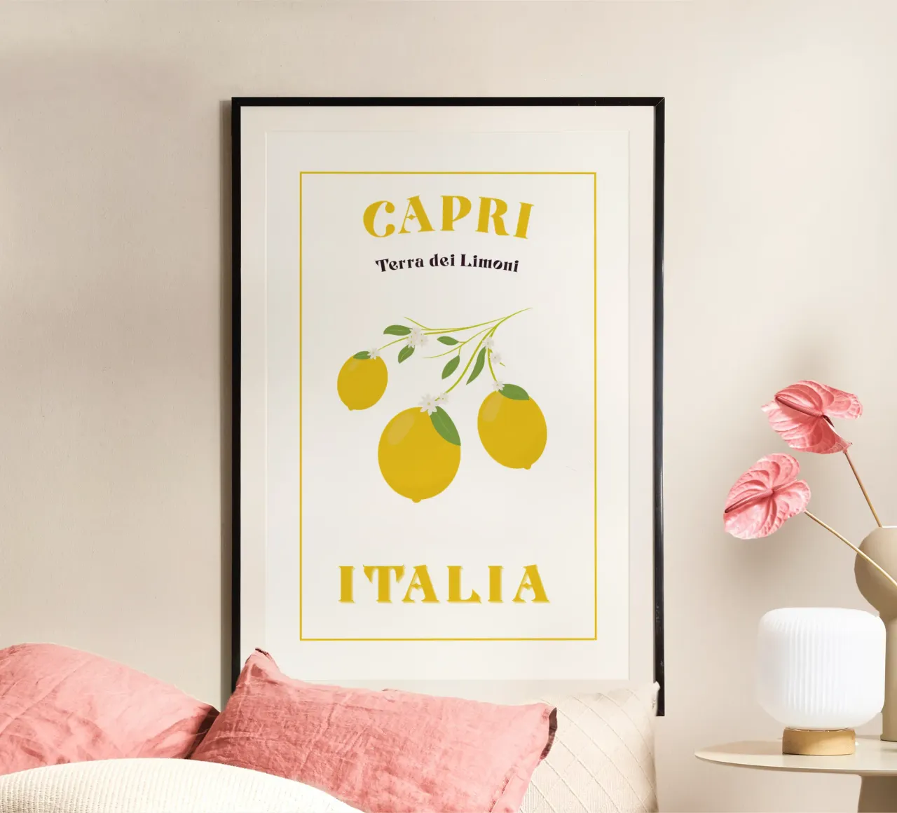Capri Terra dei Limoni poster con telaio in alluminio da pierosvisuals