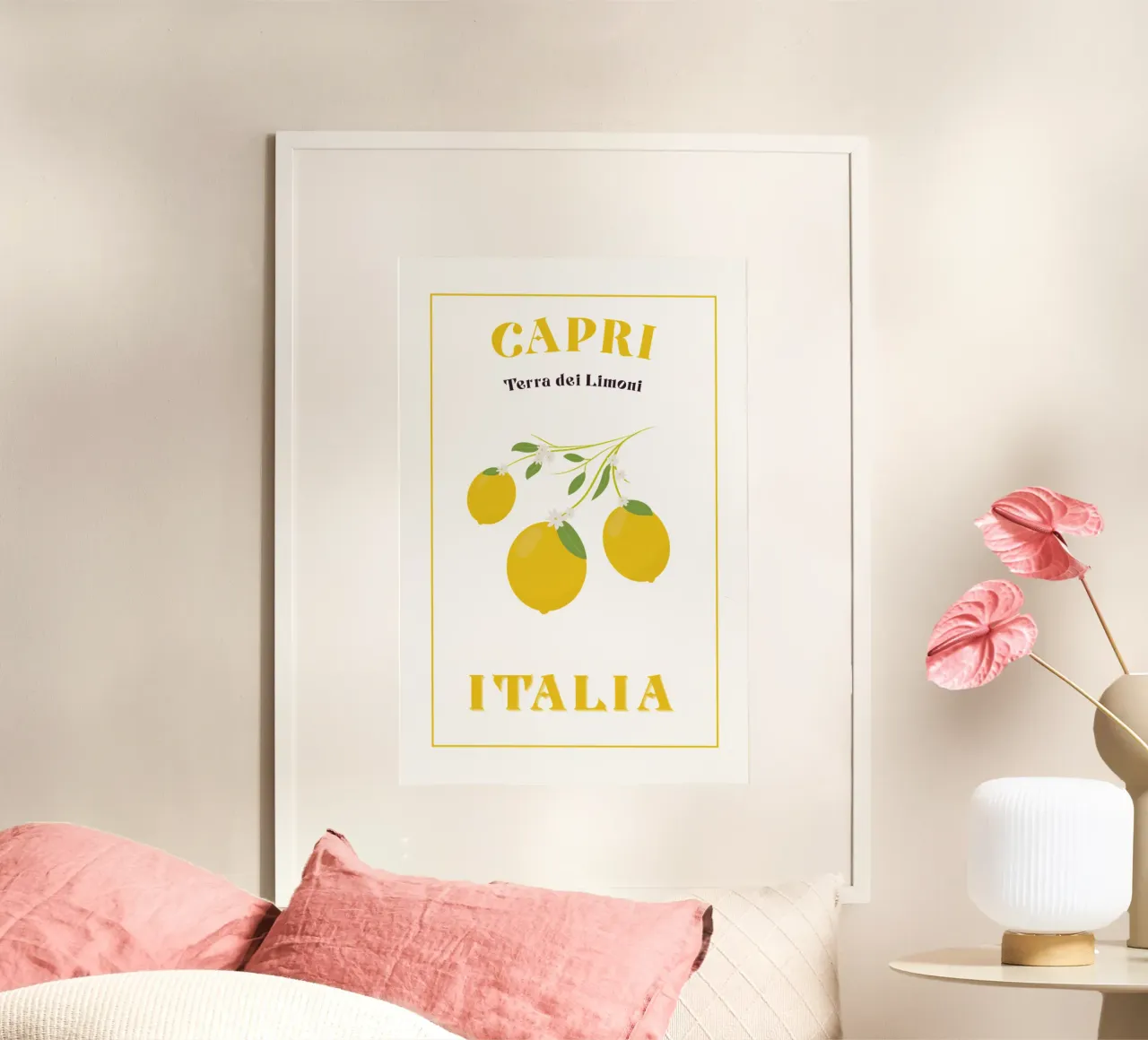 Capri Terra dei Limoni poster con telaio in alluminio da pierosvisuals