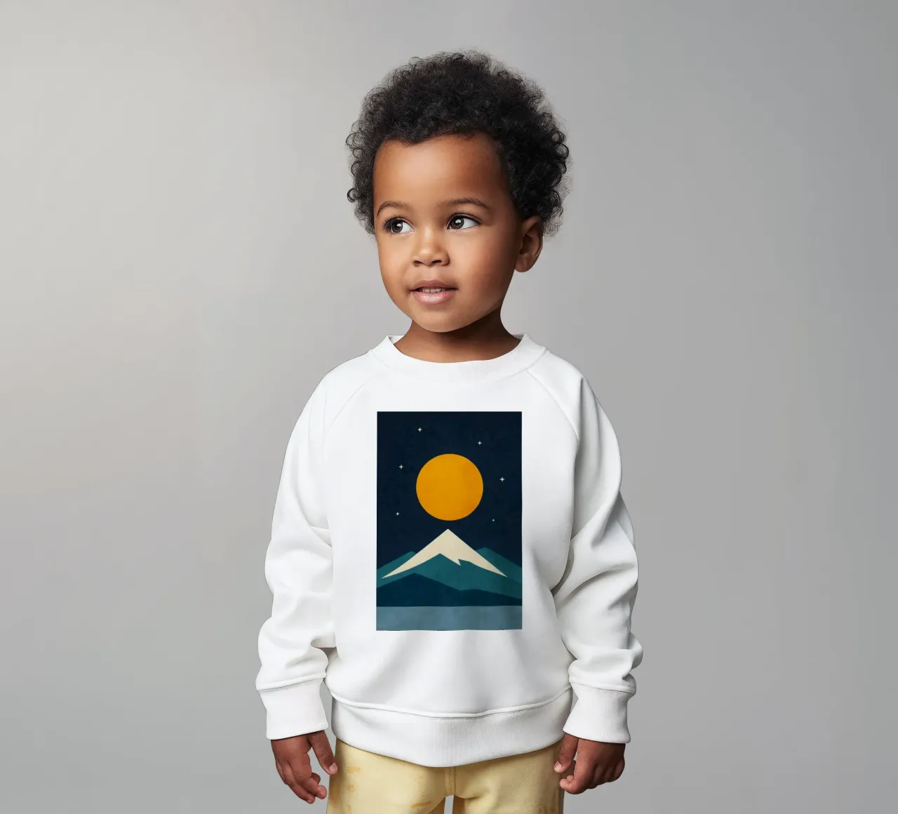 Fuji - Grafica notturna al chiaro di luna felpa neonato da Affiches Soleil & Déco Lumineuse – Sunny