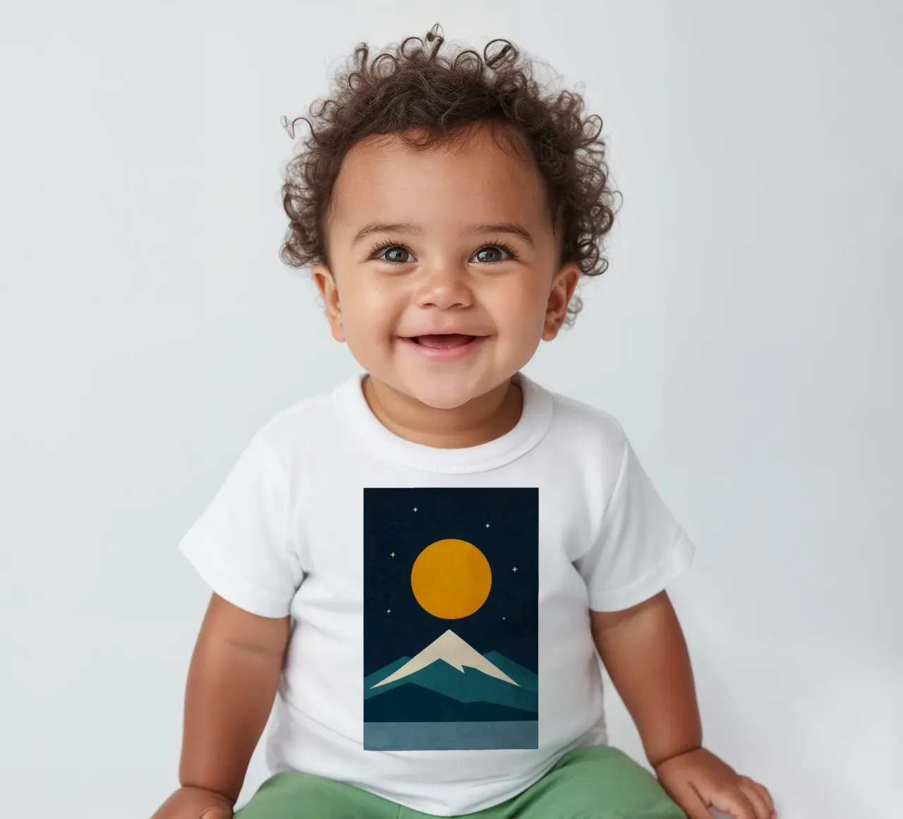 Fuji - Grafica notturna al chiaro di luna maglietta neonato da Affiches Soleil & Déco Lumineuse – Sunny