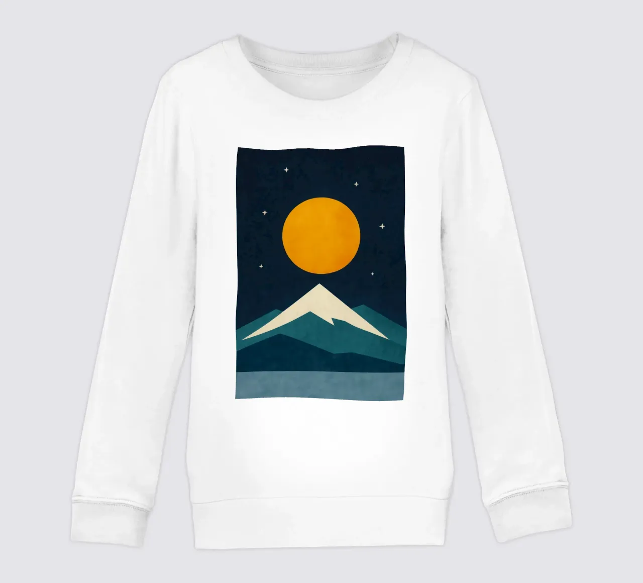 Fuji - Grafica notturna al chiaro di luna felpa bambino da Affiches Soleil & Déco Lumineuse – Sunny
