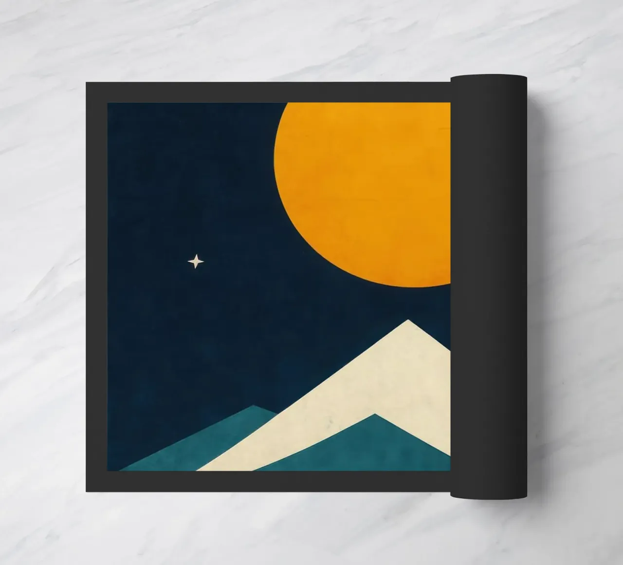 Fuji - Graphic Night in Moonlight doormat by Affiches Soleil & Déco Lumineuse – Sunny