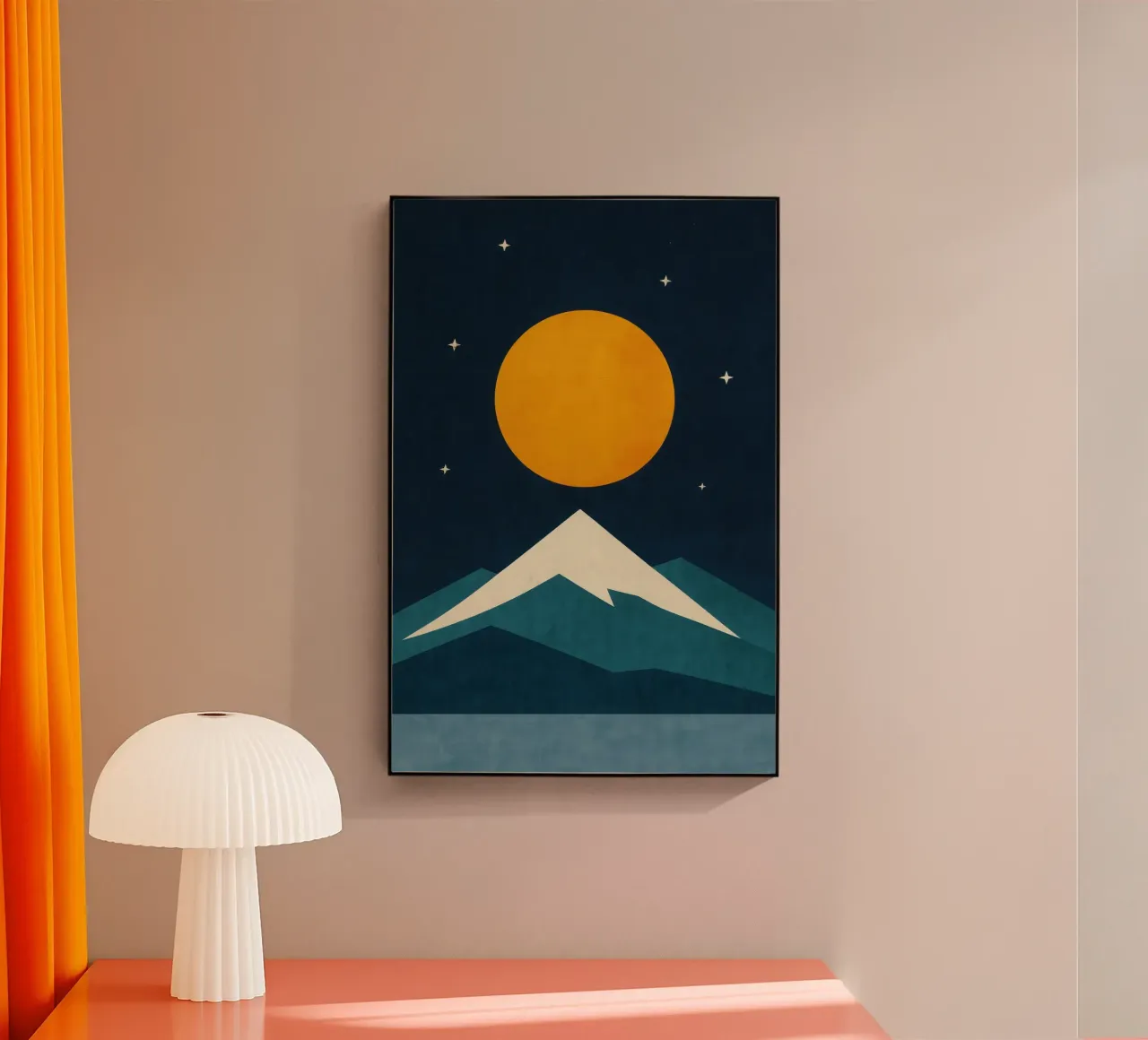 Fuji - Grafica notturna al chiaro di luna plexiglass da Affiches Soleil & Déco Lumineuse – Sunny
