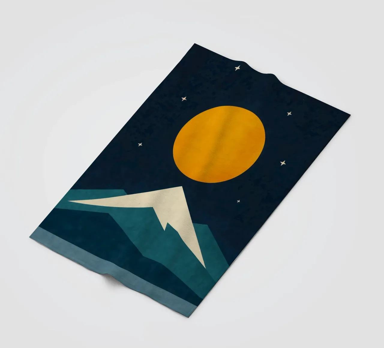 Fuji – Nuit Graphique au Clair de Lune plaid polaire de Affiches Soleil & Déco Lumineuse – Sunny