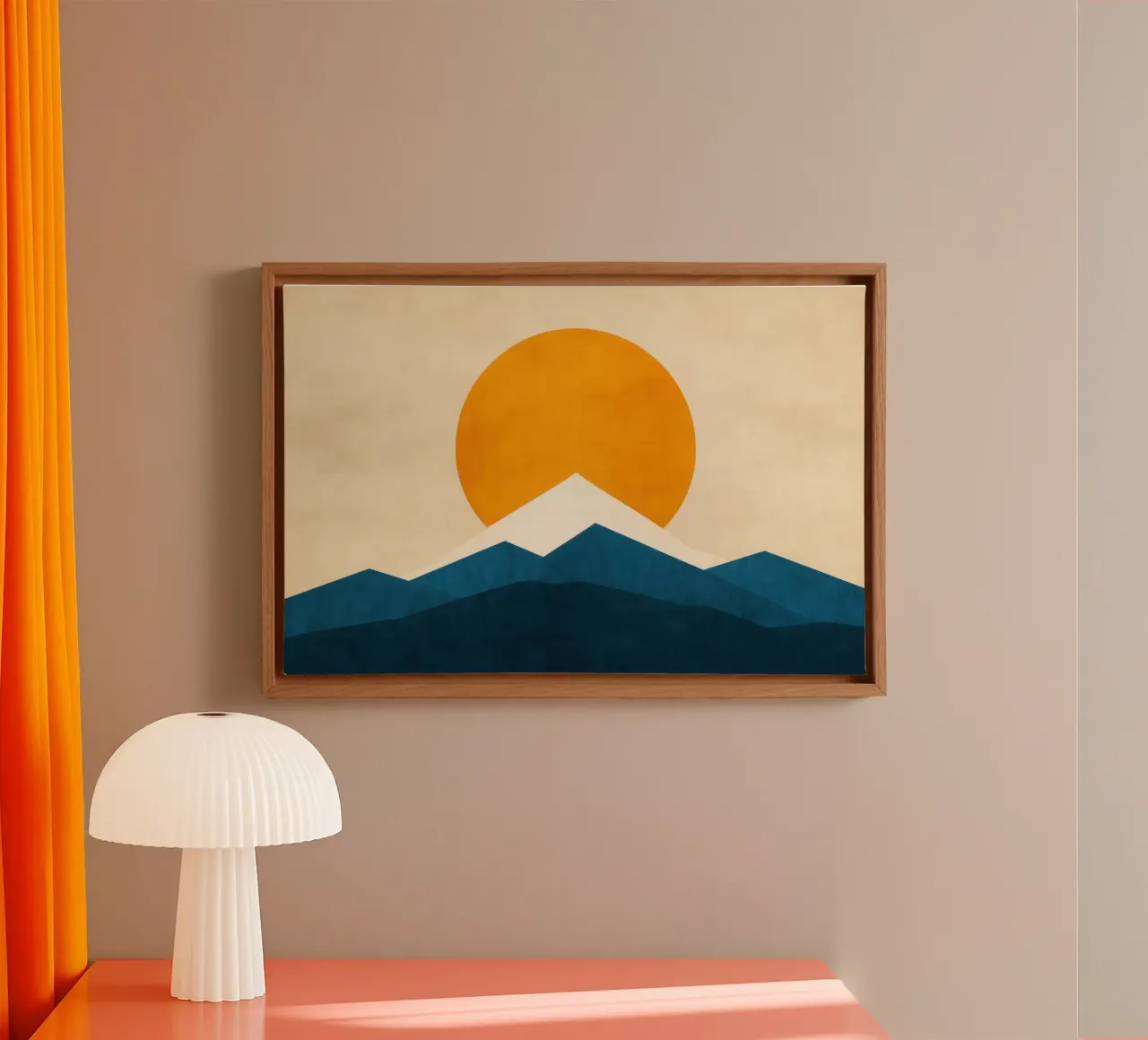 Fuji - Il sole splende sul Giappone tela con Cornice a cassetta da Affiches Soleil & Déco Lumineuse – Sunny