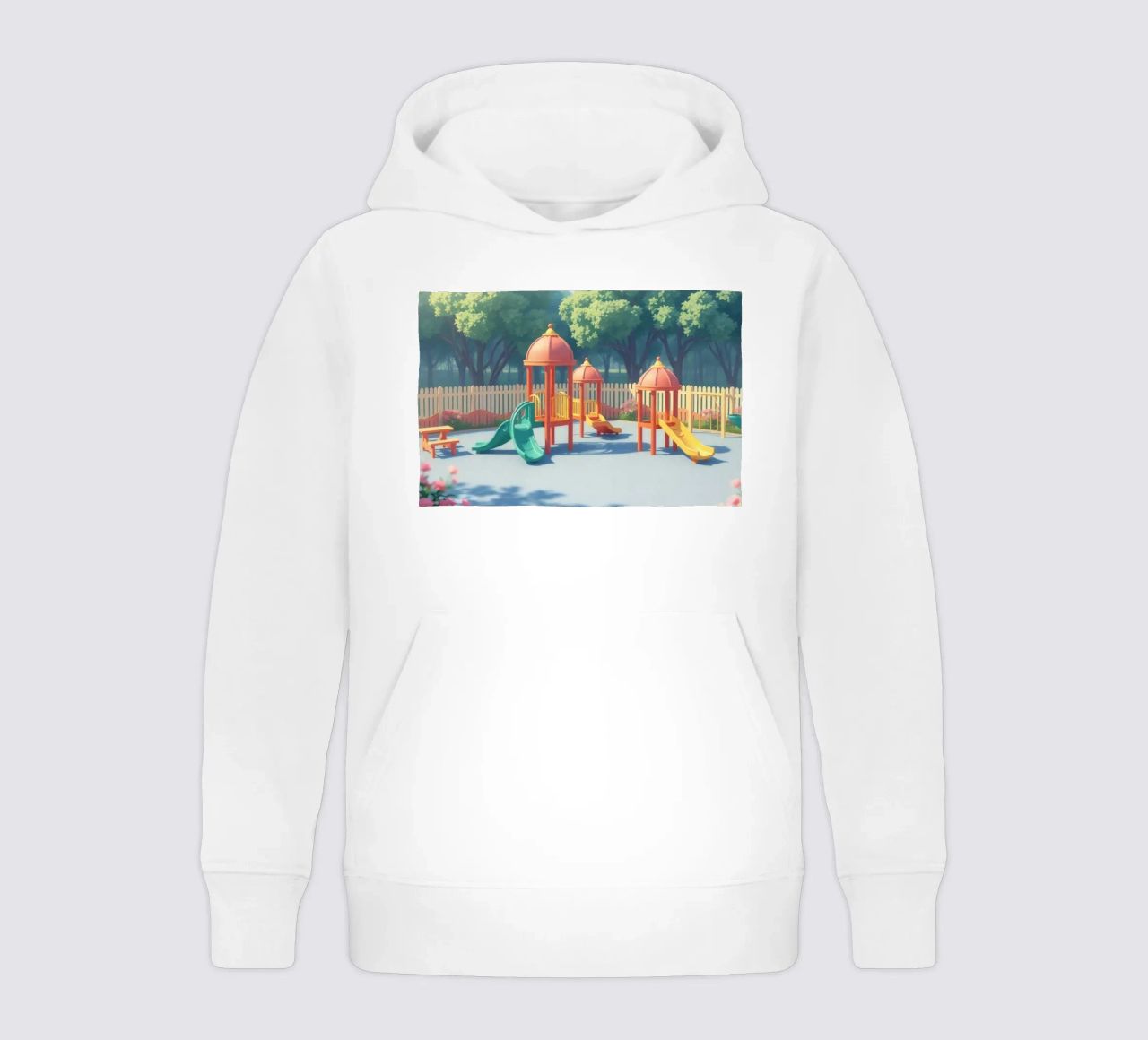 zona de juegos repleta de toboganes de colores y estructuras de juego sudadera con capucha para niño de DesignDoodle