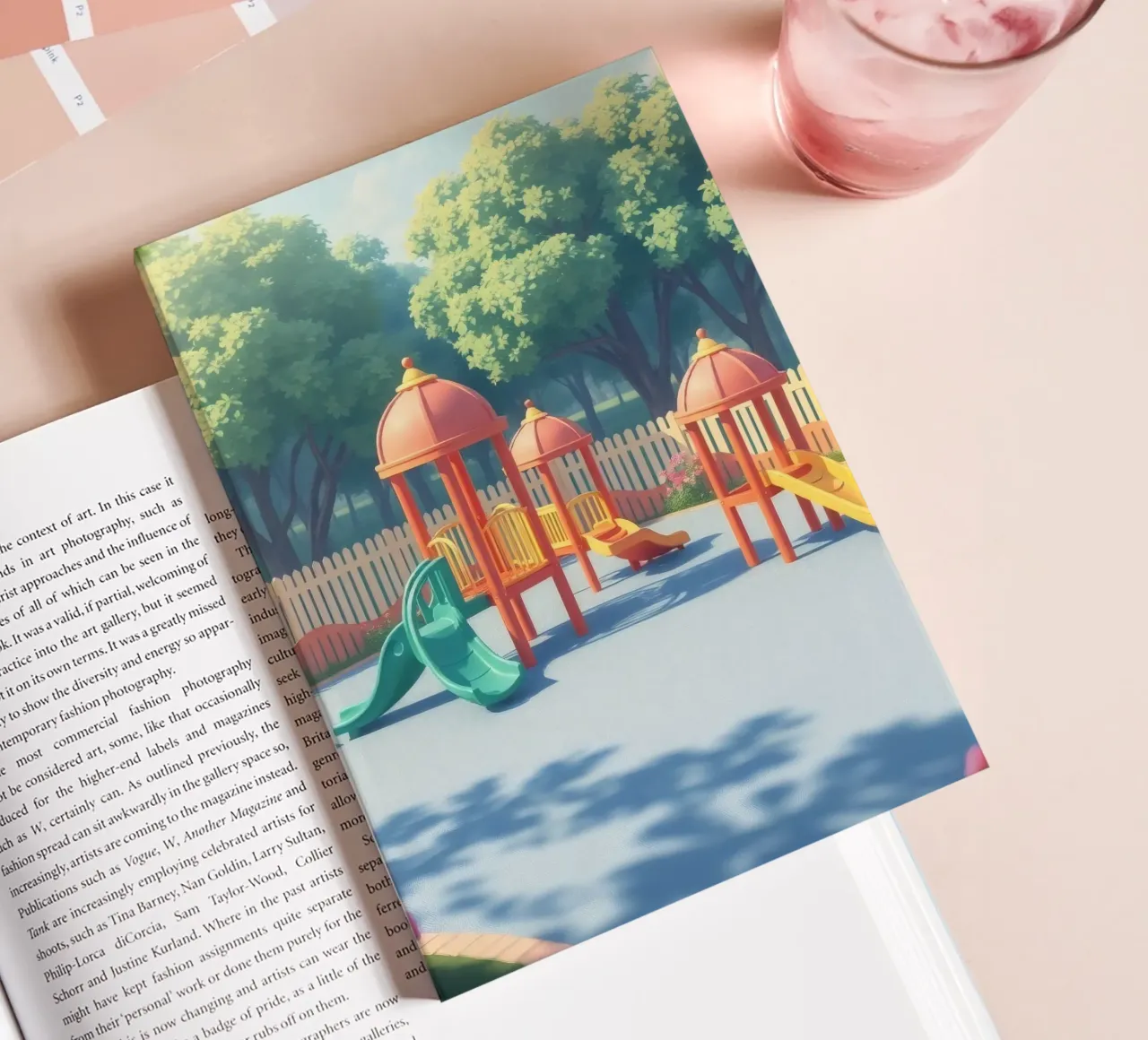 playground filled with colorful slides and play structures notebook by DesignDoodle