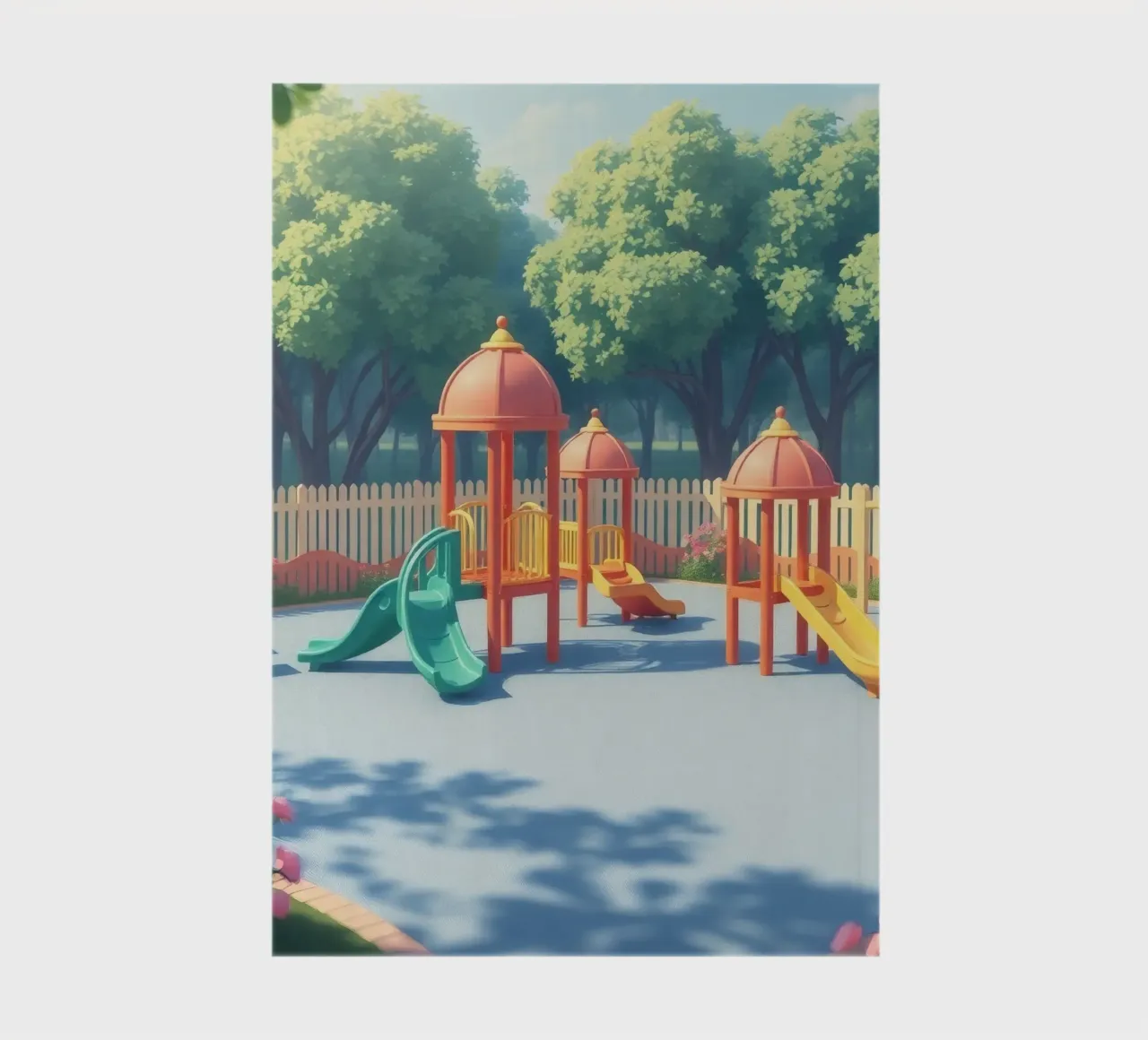 playground filled with colorful slides and play structures notebook by DesignDoodle
