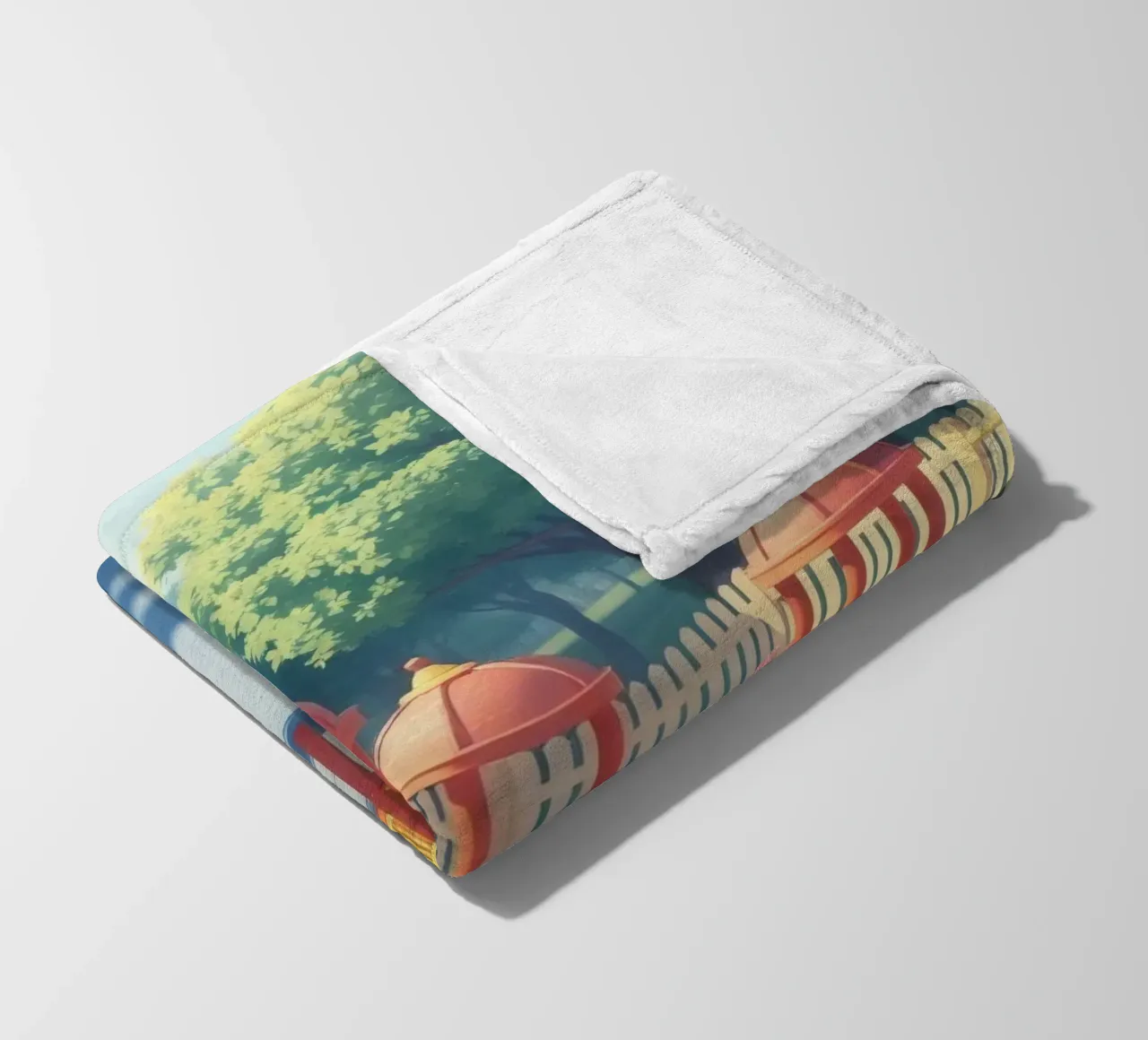 parco giochi pieno di scivoli colorati e strutture di gioco coperta in pile da DesignDoodle