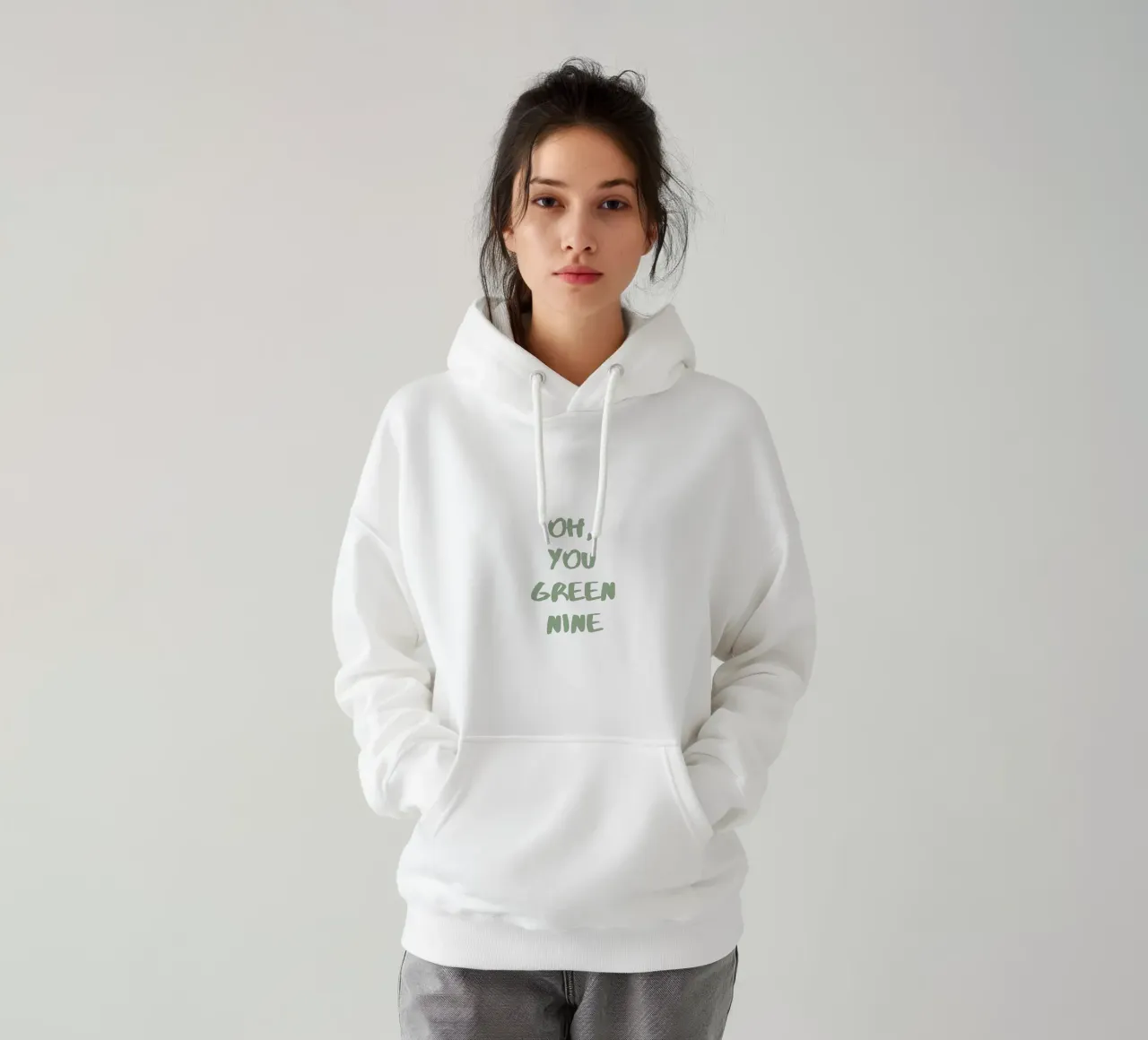 Oh Du Grüne Neune Denglisch felpa con cappuccio da Typo Designs