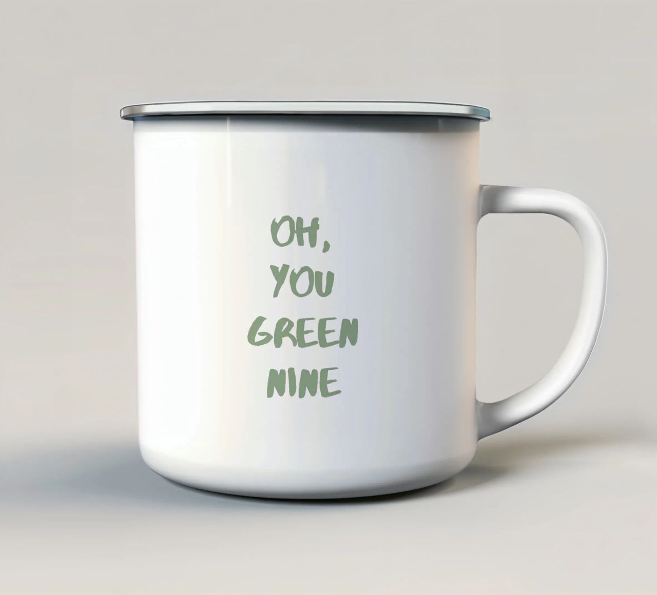 Oh Du Grüne Neune Denglisch tazza in smalto da Typo Designs