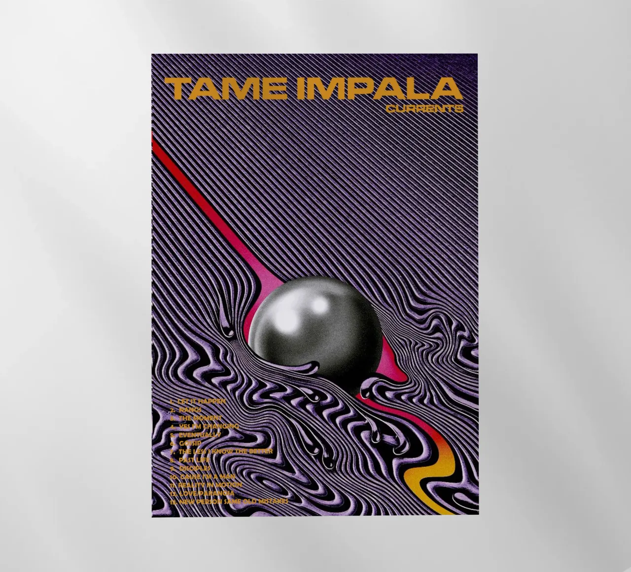 Tame Impala – Currents pellicola backlit da Attaboy Dsgn