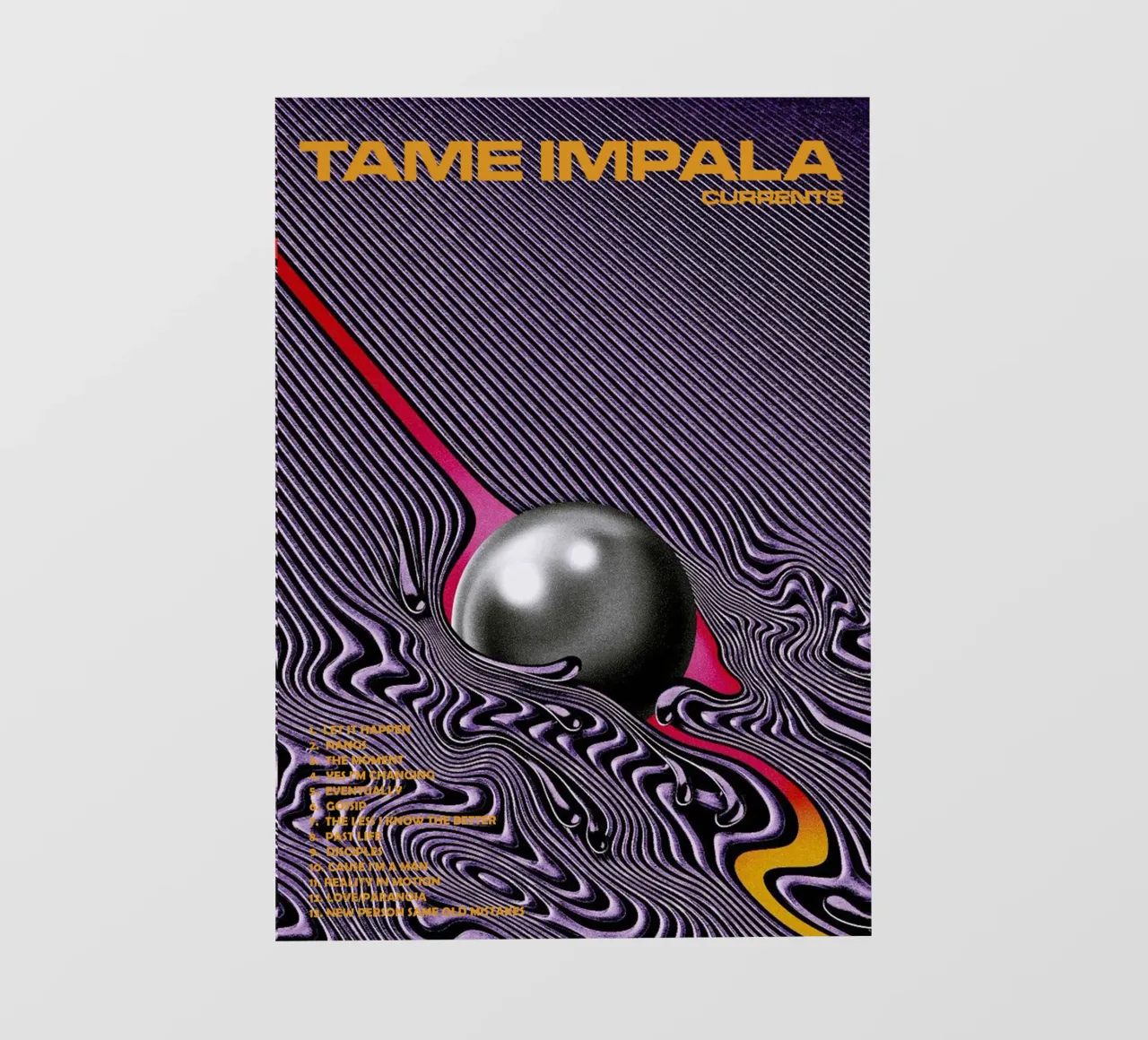 Tame Impala – Currents pellicola backlit da Attaboy Dsgn