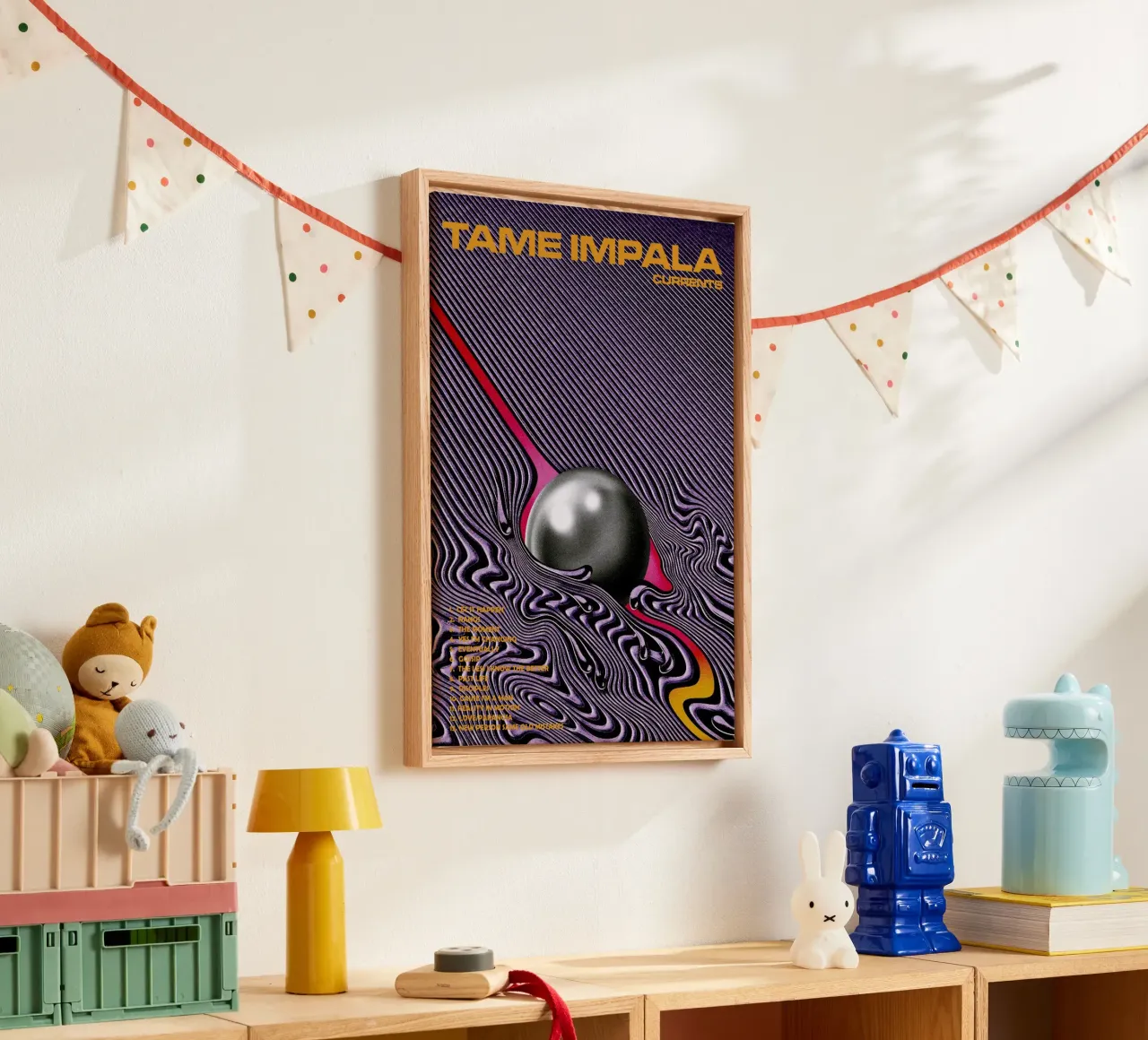 Tame Impala – Currents canvas met Baklijst van Attaboy Dsgn