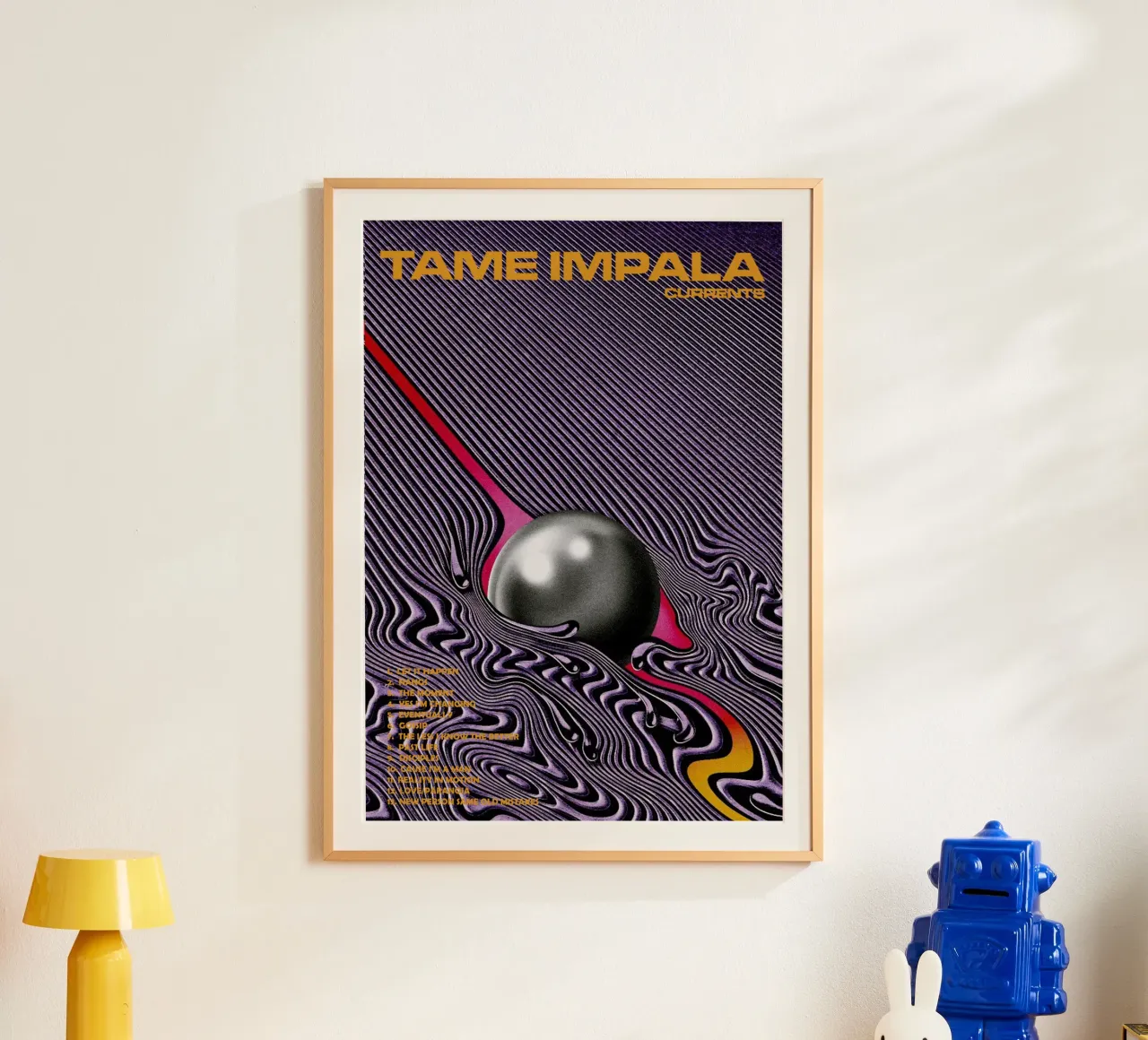 Tame Impala – Currents poster con telaio in alluminio da Attaboy Dsgn