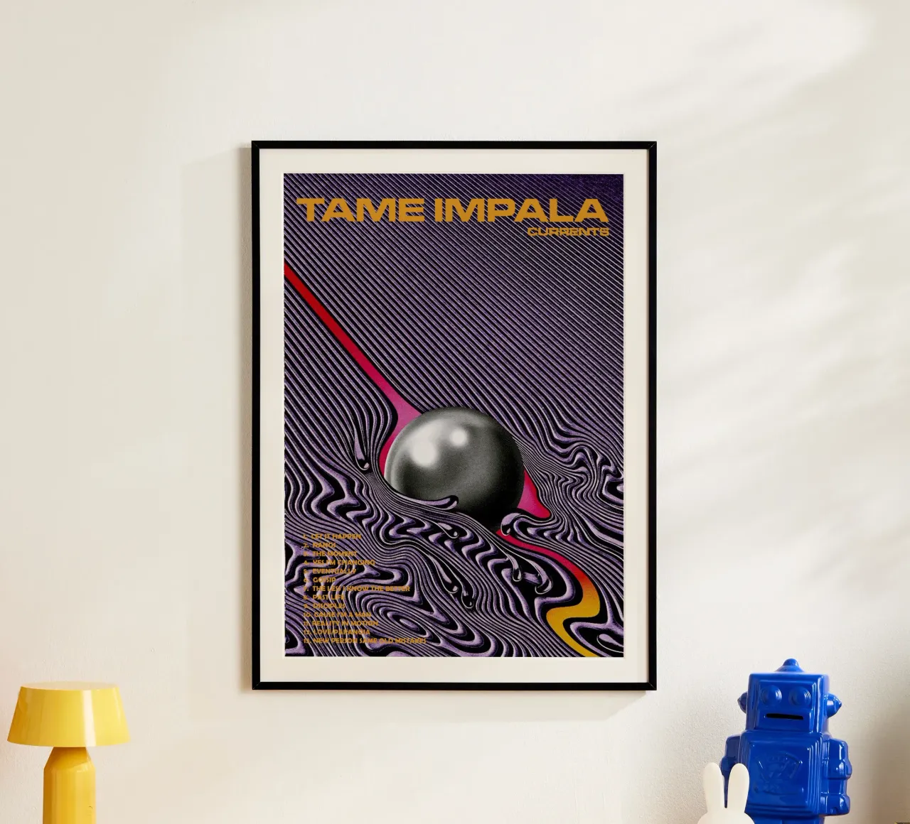 Tame Impala – Currents poster con telaio in alluminio da Attaboy Dsgn