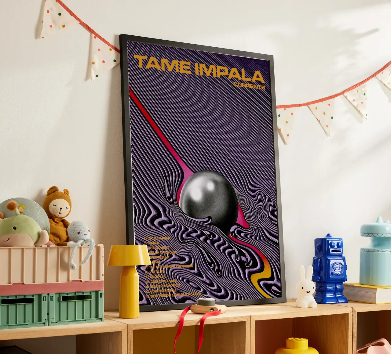 Tame Impala – Currents poster con telaio in alluminio da Attaboy Dsgn