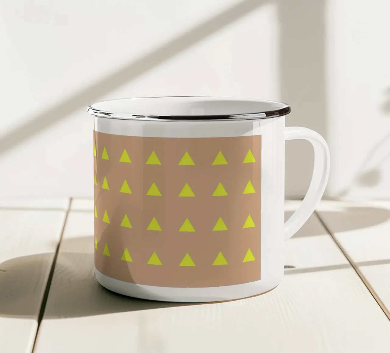 Triangoli neon giallo tazza in smalto da SilverPegasus