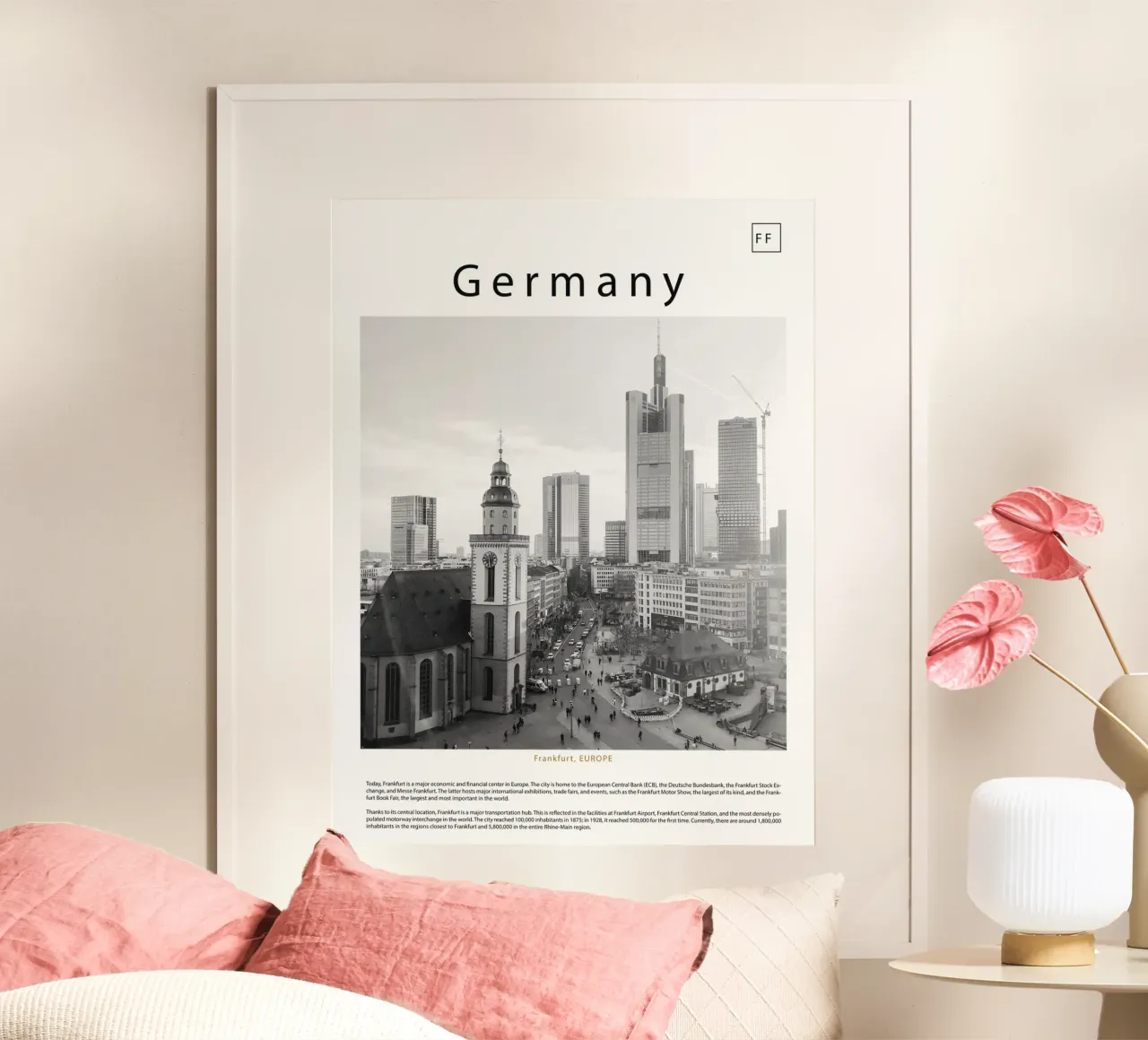 Frankfurt germany wall art hahnemühle by ✈ world in frame
