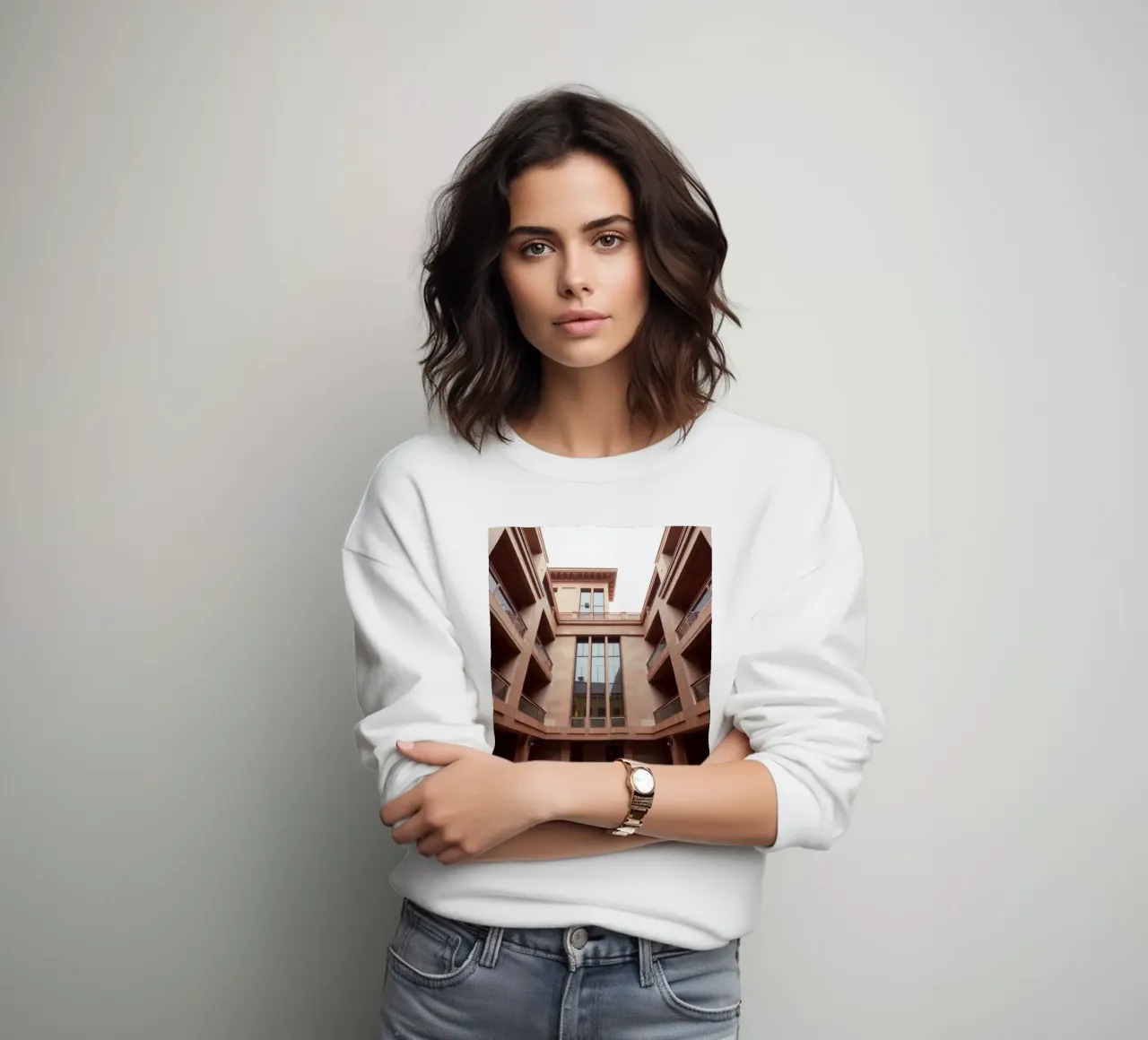 L'architettura moderna mette in mostra un cortile tranquillo felpa da DesignDoodle