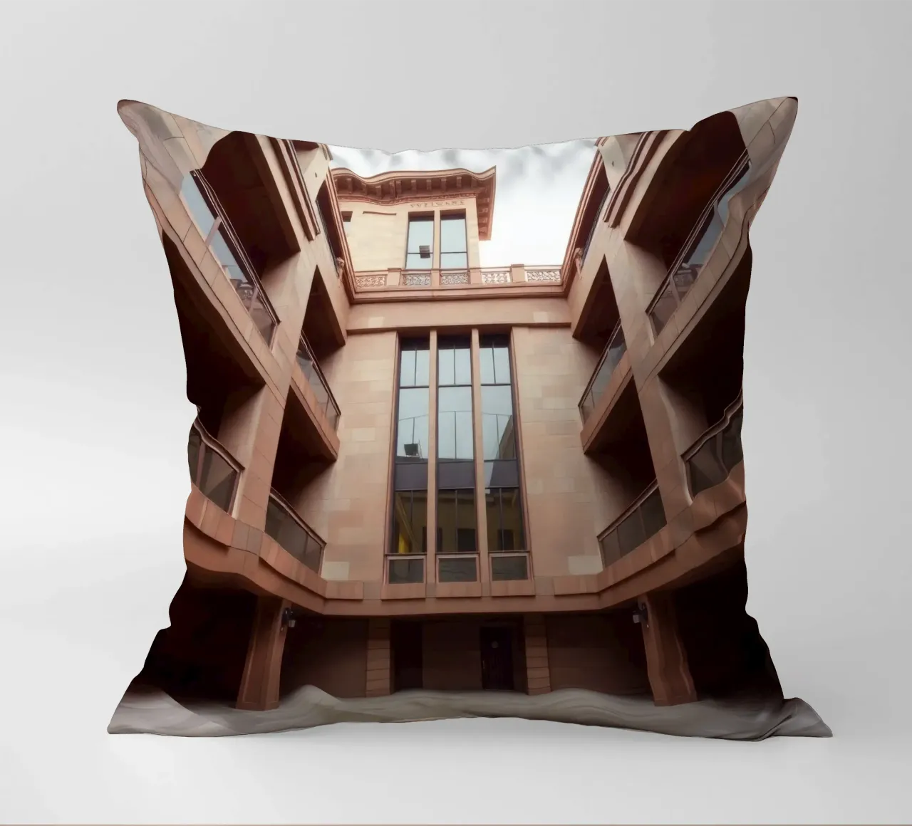 L'architettura moderna mette in mostra un cortile tranquillo cuscino da DesignDoodle