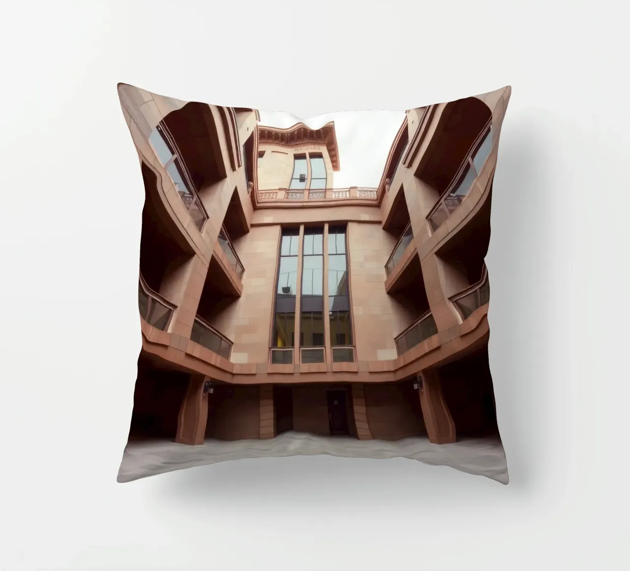 L'architettura moderna mette in mostra un cortile tranquillo cuscino da DesignDoodle