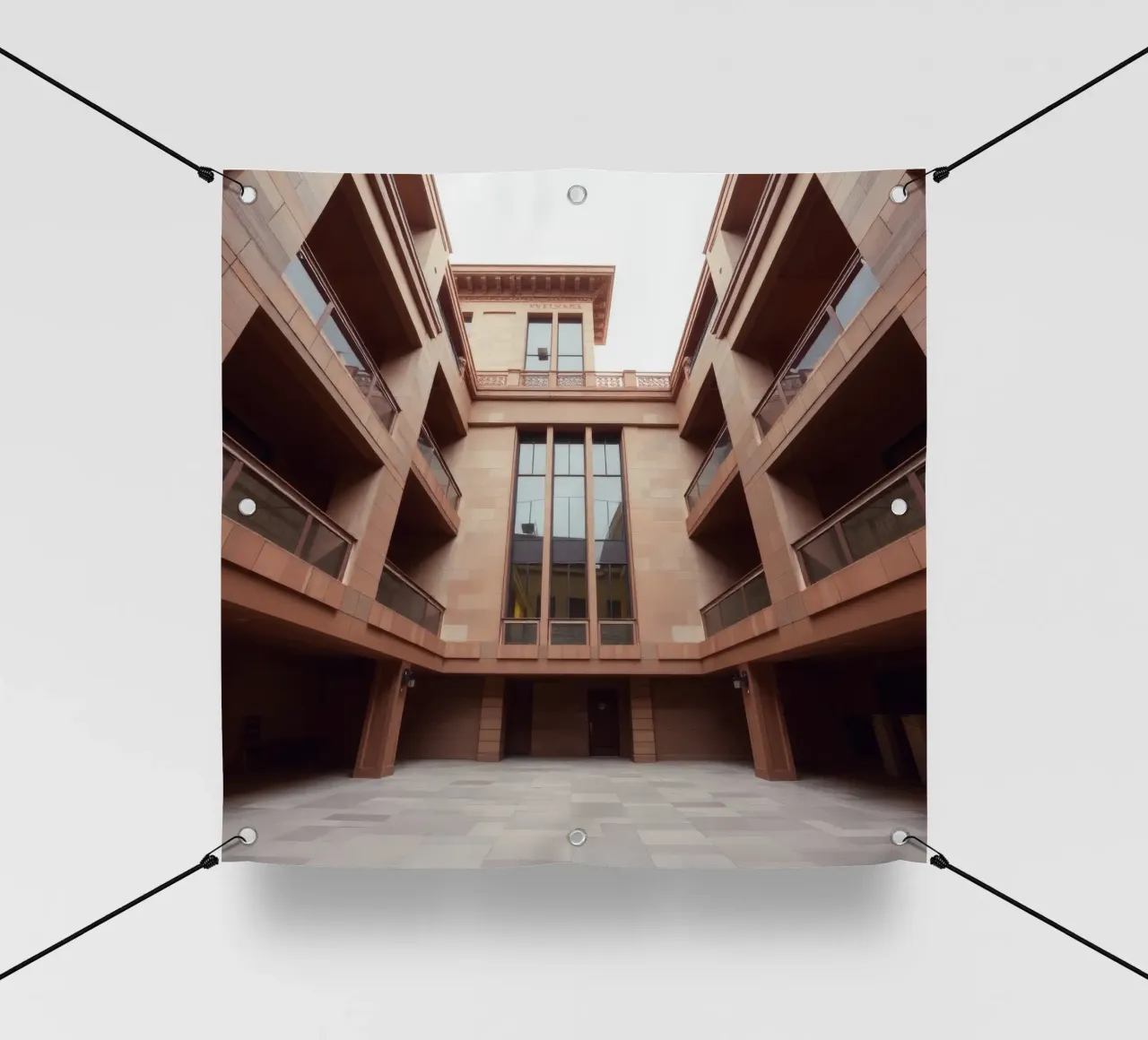 L'architettura moderna mette in mostra un cortile tranquillo telo in pvc da DesignDoodle