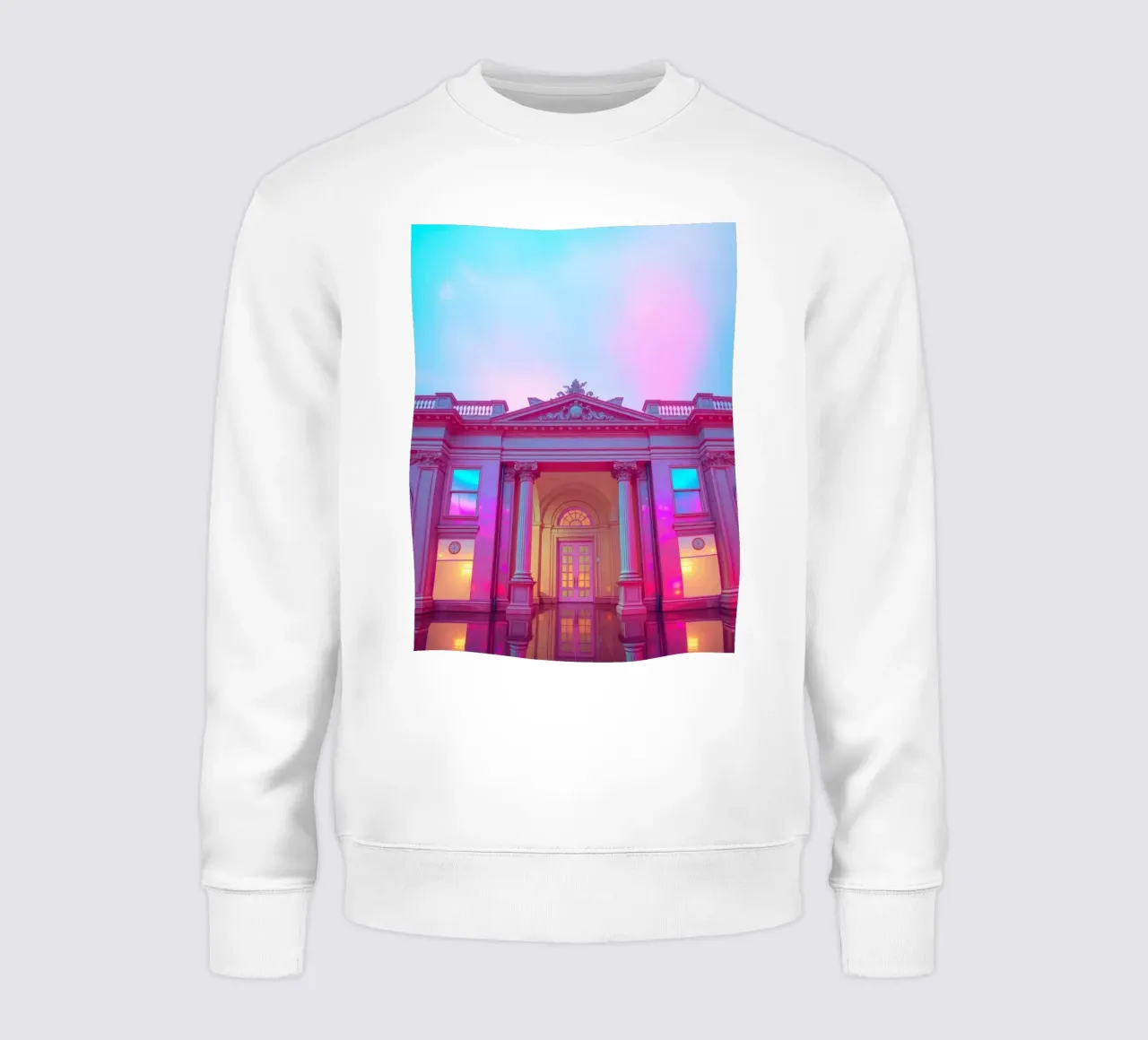 Vue architecturale étonnante d'un bâtiment historique illuminé sweat de DesignDoodle