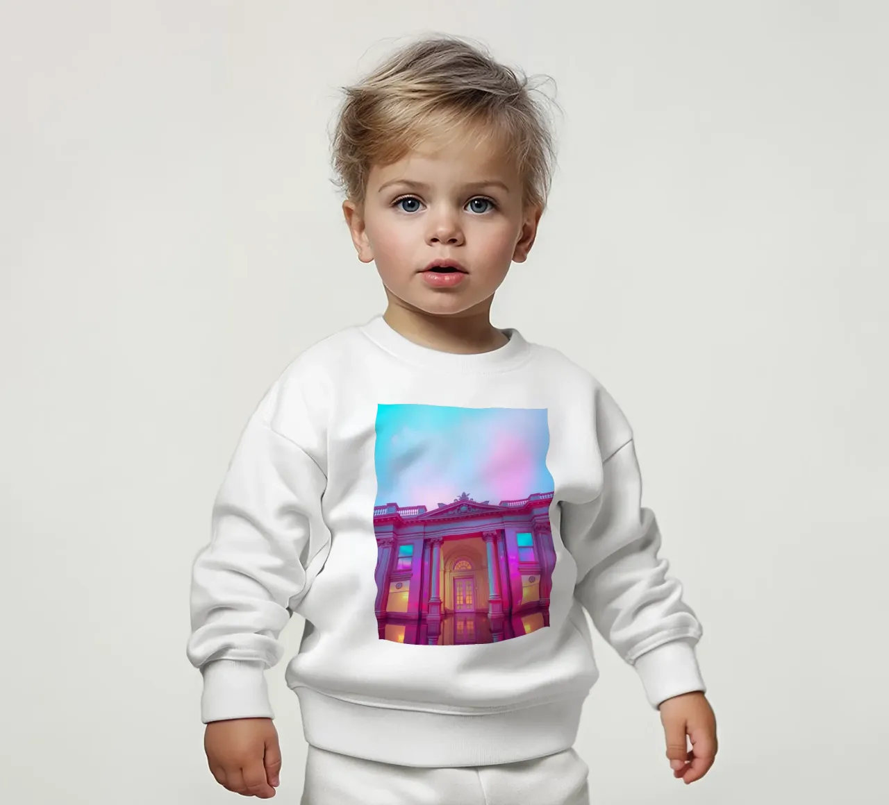 Vue architecturale étonnante d'un bâtiment historique illuminé sweat pour bébé de DesignDoodle
