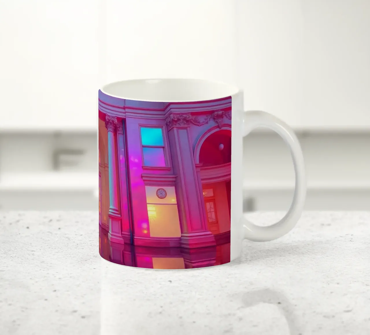 Splendida vista architettonica di un edificio storico illuminato tazza in ceramica da DesignDoodle