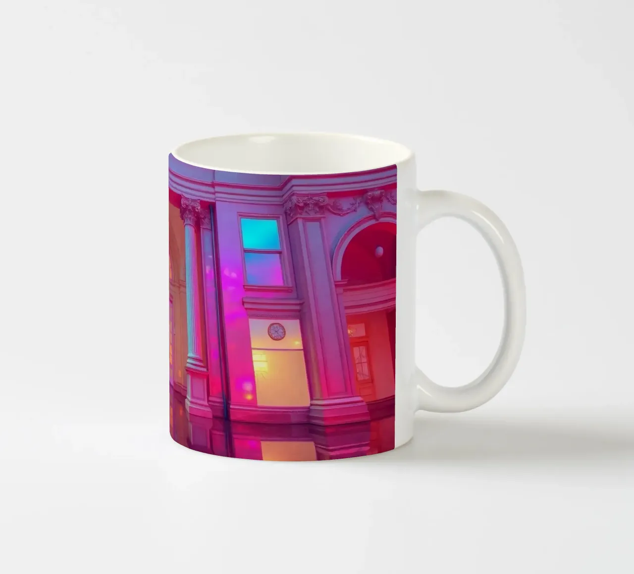Splendida vista architettonica di un edificio storico illuminato tazza in ceramica da DesignDoodle