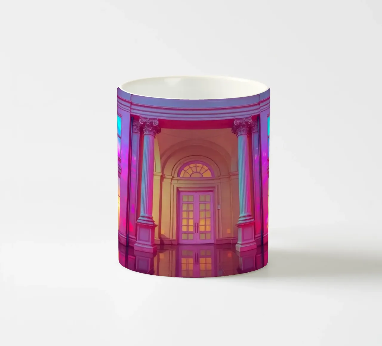 Splendida vista architettonica di un edificio storico illuminato tazza in ceramica da DesignDoodle