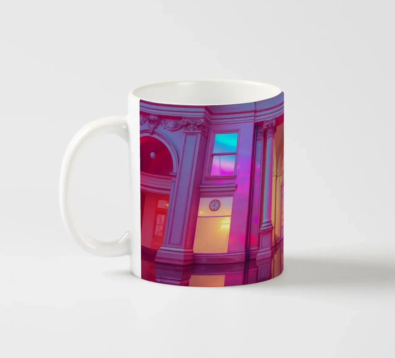 Splendida vista architettonica di un edificio storico illuminato tazza in ceramica da DesignDoodle