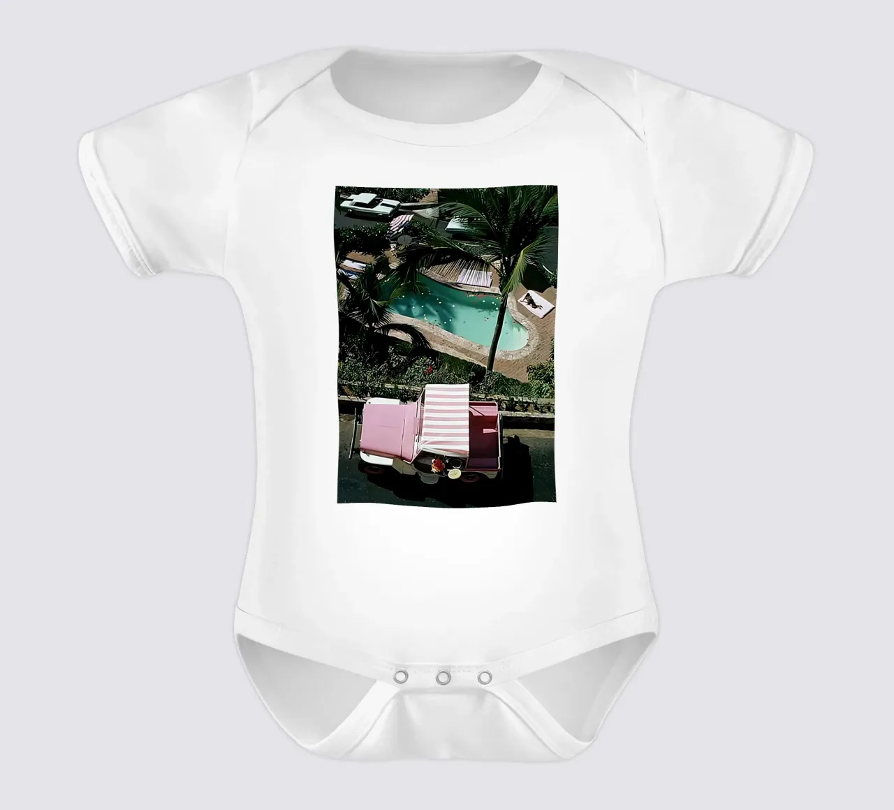 Las Brisas di Slim Aarons body neonato maniche corte da tokovictory