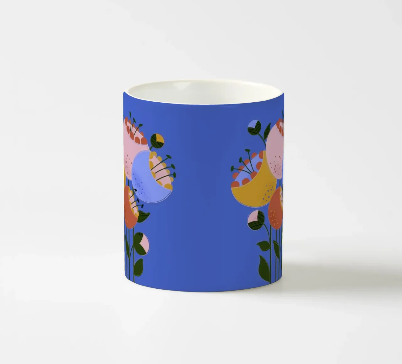 Moderne abstracte bloemenprint - Kleurrijk wanddecor keramische mok van showmemars