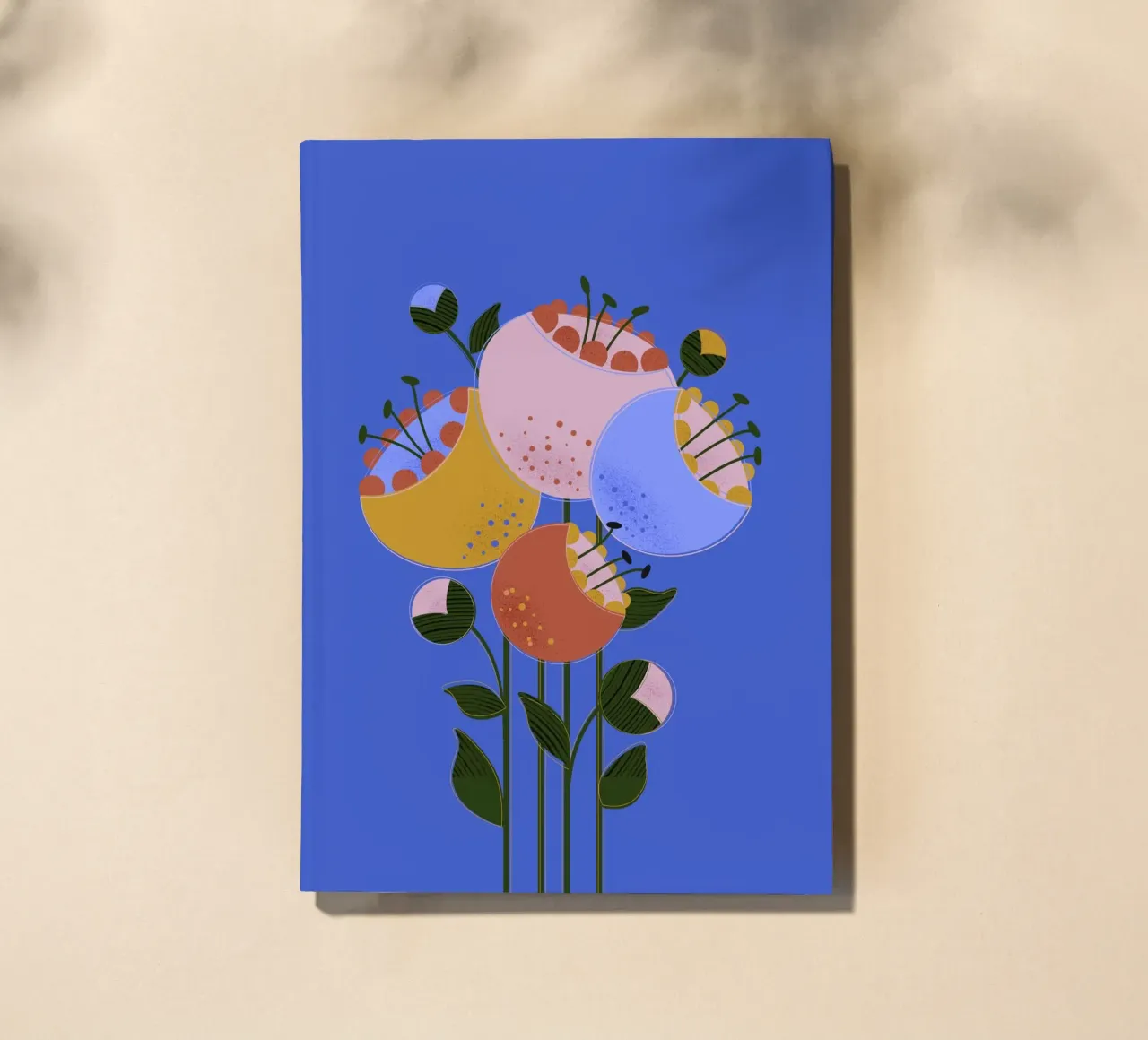 Modern Abstract Floral Art Print – Colourful Wall Décor notebook by showmemars