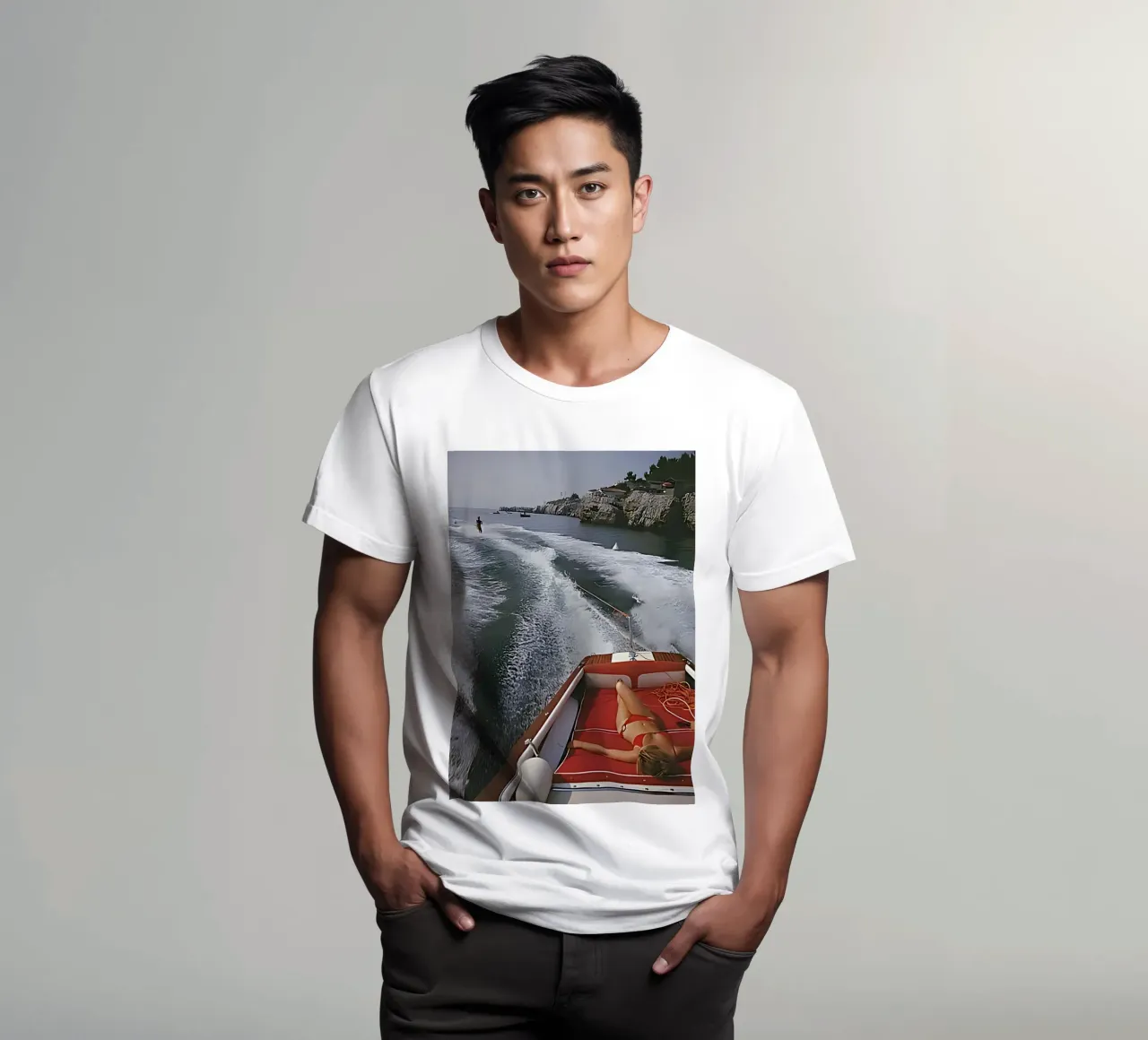 Tempo libero ad Antibes di Slim Aarons t-shirt da tokovictory