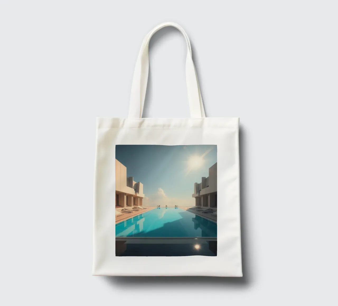 infinity pool at a luxury resort tote bag by DesignDoodle