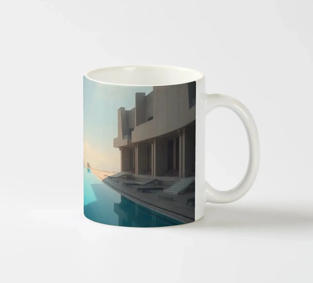 Piscina a sfioro in un resort di lusso tazza in ceramica da DesignDoodle