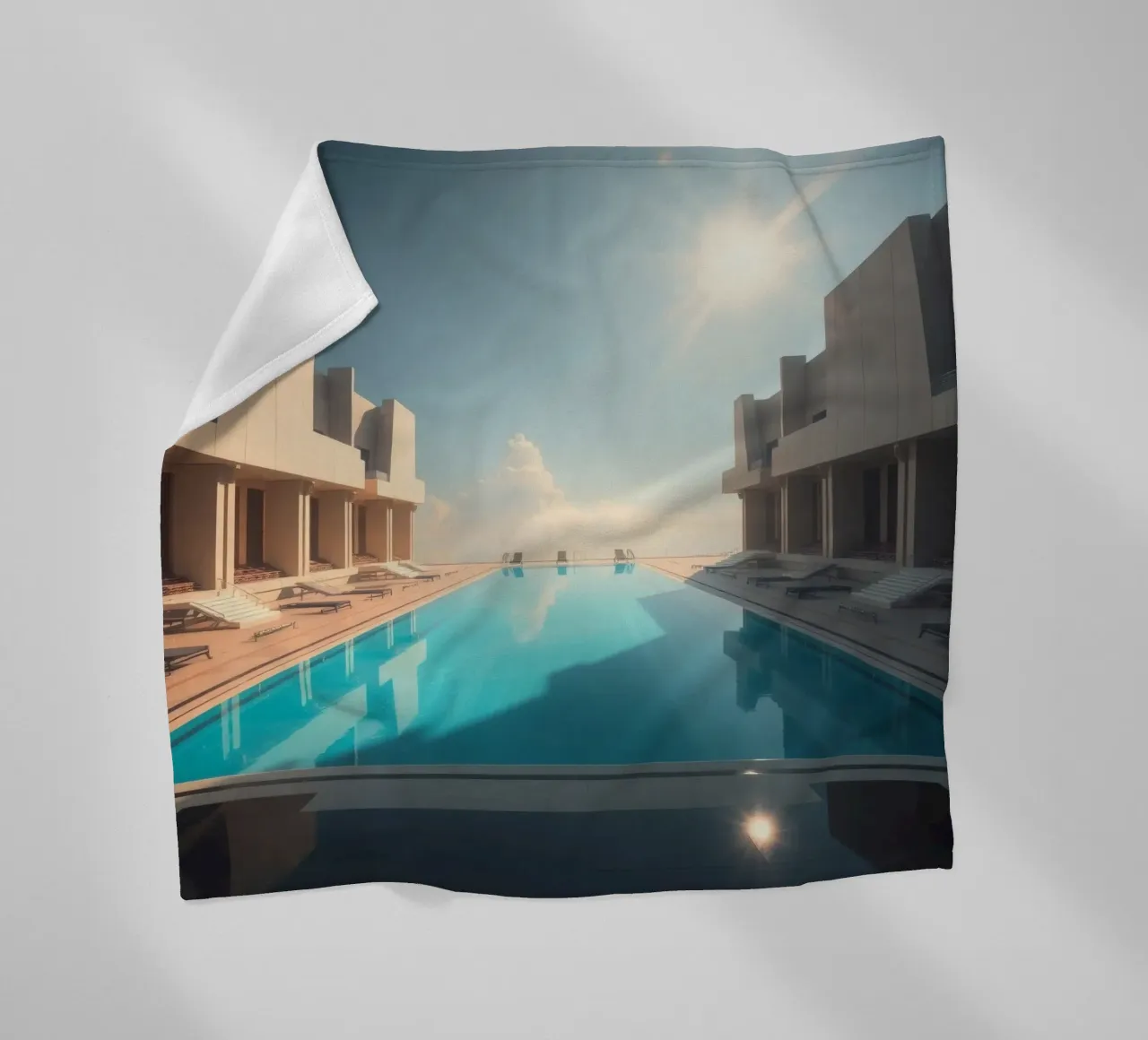 overloopzwembad in een luxe resort fleecedeken van DesignDoodle