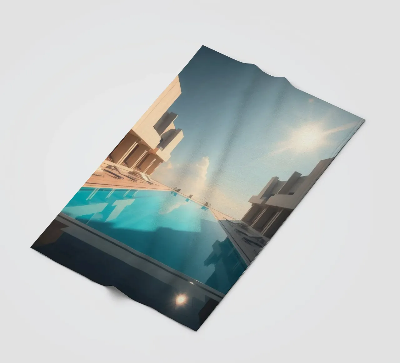 overloopzwembad in een luxe resort fleecedeken van DesignDoodle