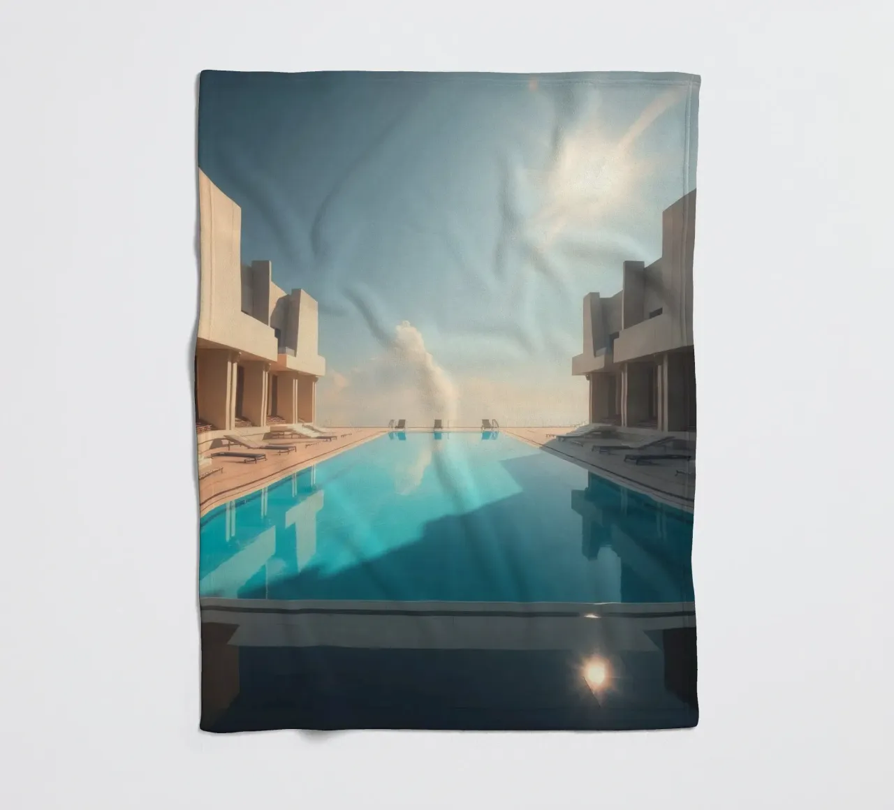 overloopzwembad in een luxe resort fleecedeken van DesignDoodle