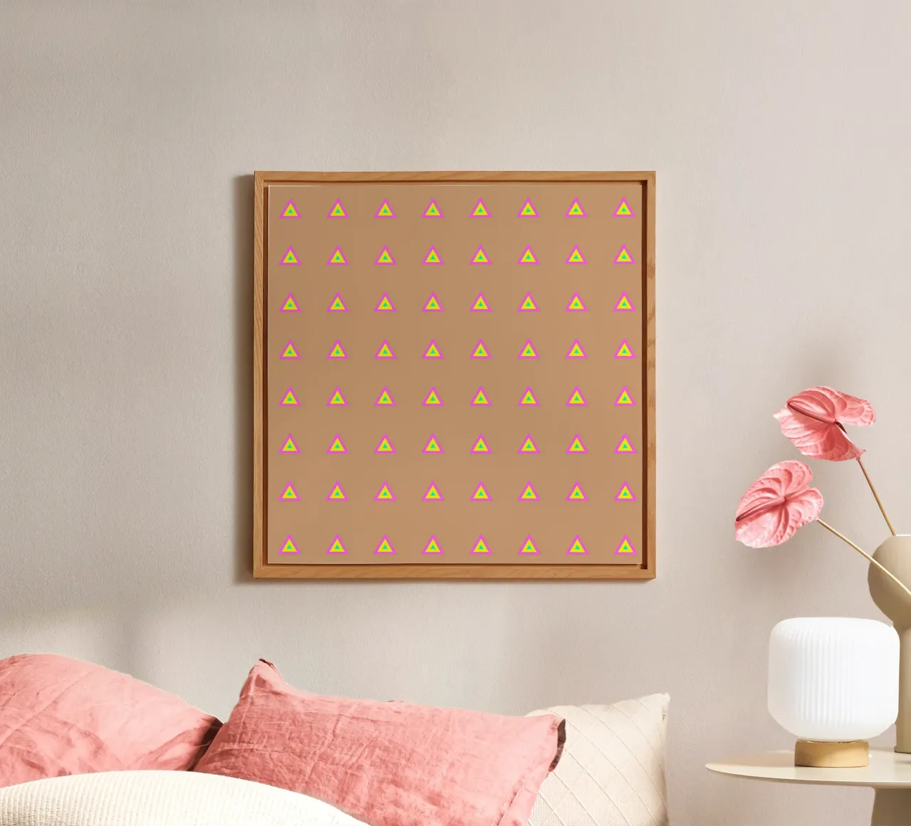 Triangoli Neon Multi alluminio dibond da SilverPegasus